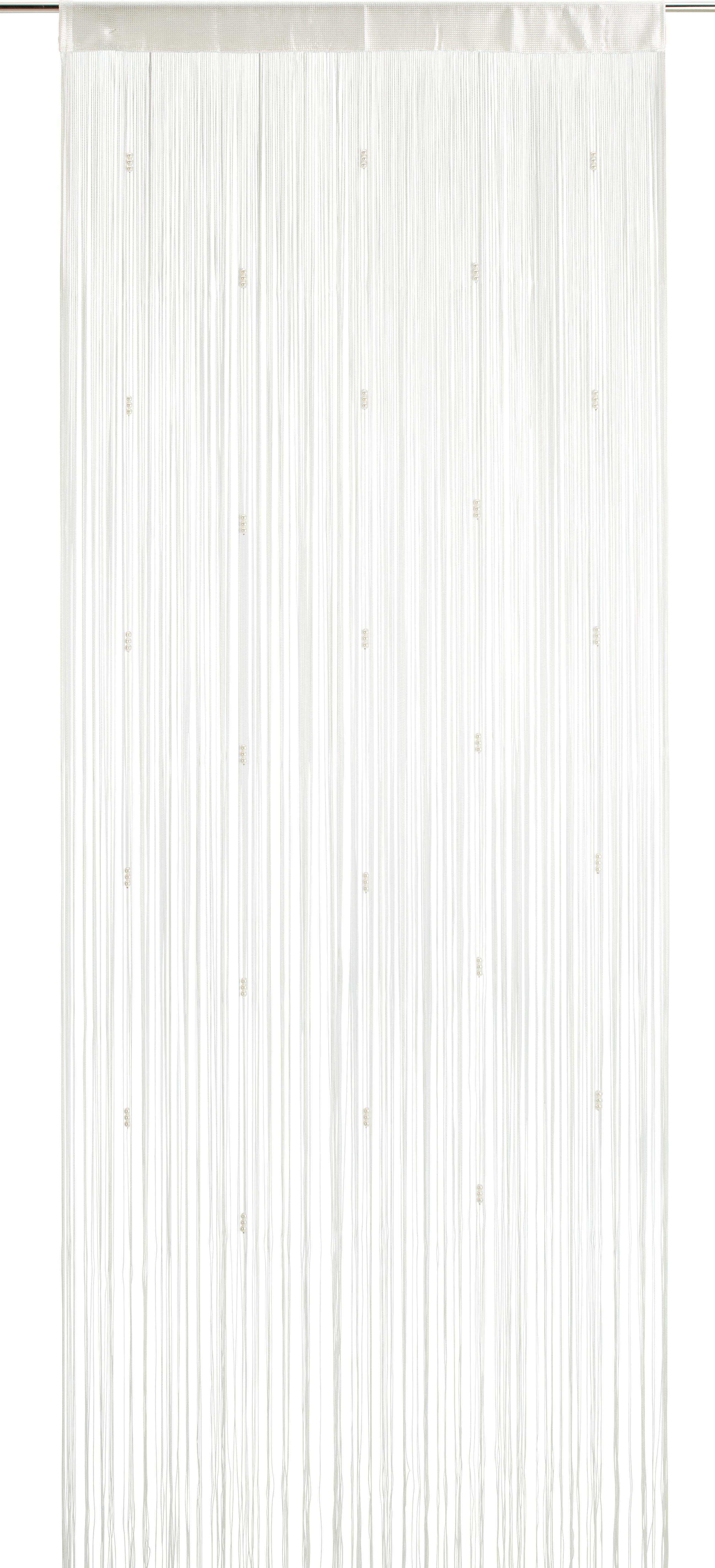Nitasta Zavesa Perle - bela, Romantika, tekstil (90/245cm) - Modern Living