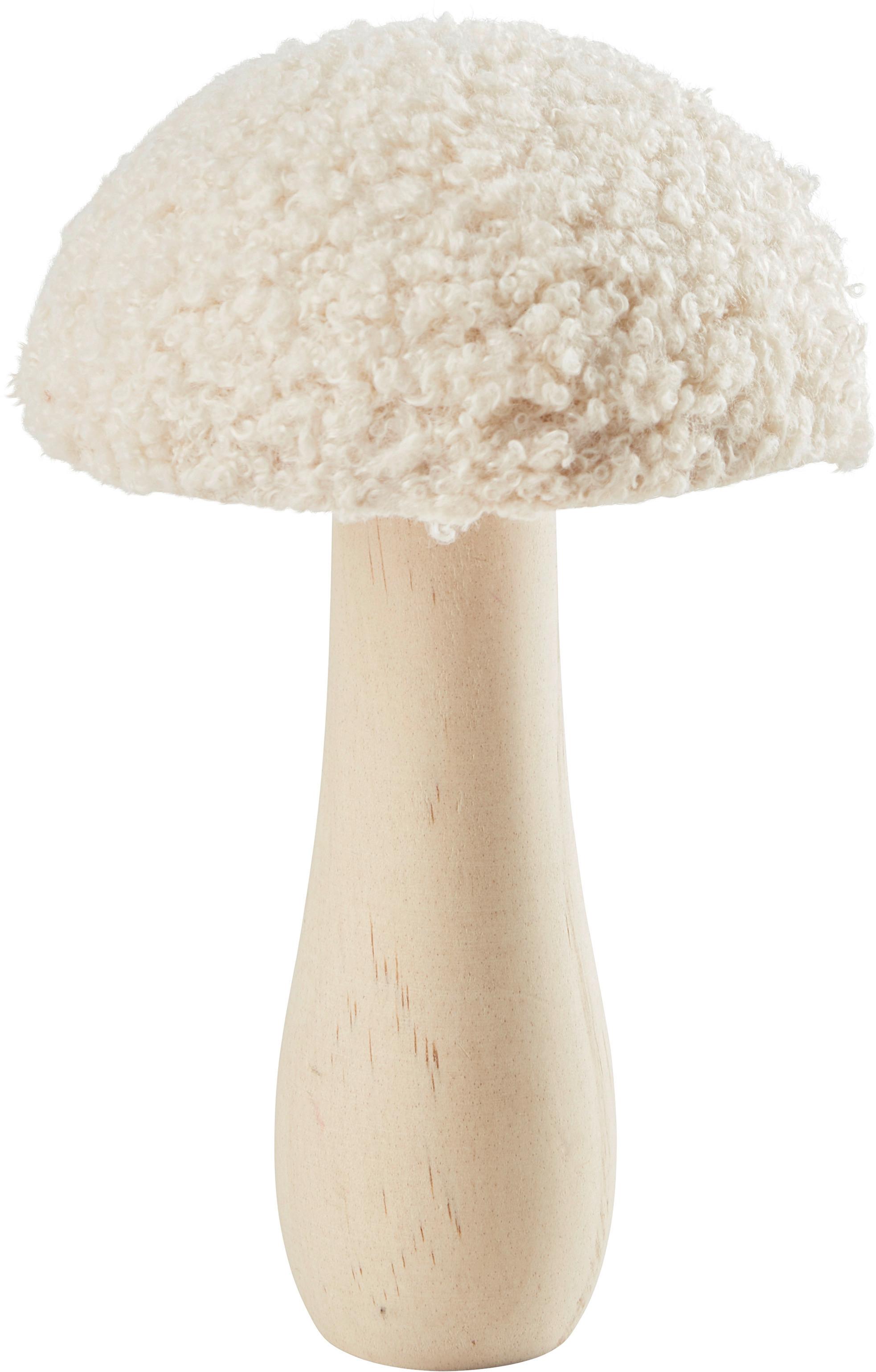GRZYB DEKORACYJNY HANNA - beżowy, Konventionell, drewno/tkanina (9/15cm) - Modern Living