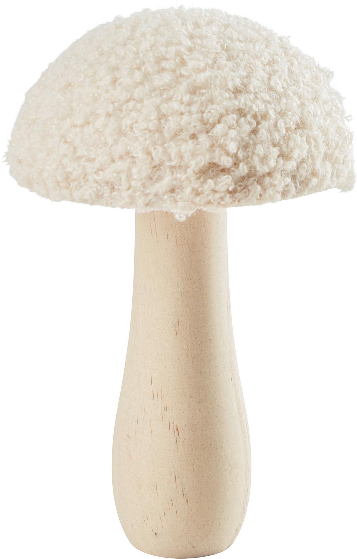 GRZYB DEKORACYJNY HANNA - beżowy, Konventionell, drewno/tkanina (9/15cm) - Modern Living