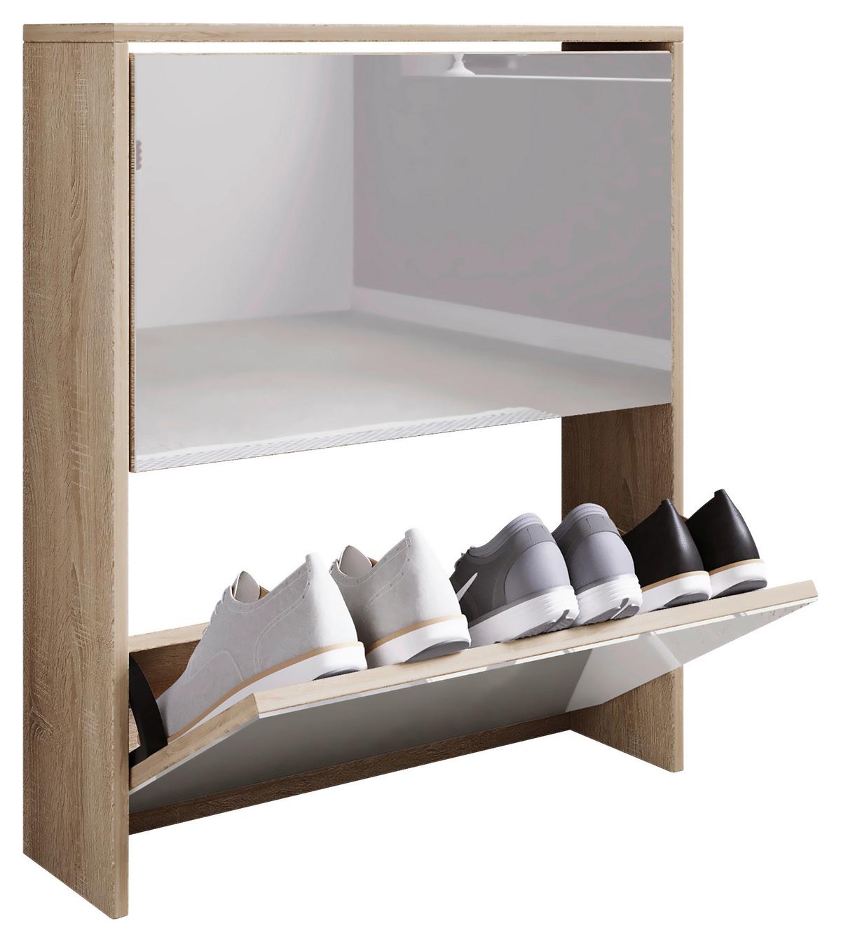Schuhkipper Stido L Honigeiche/Weiß - Honigeiche, KONVENTIONELL, Holzwerkstoff (63/73/17cm) - MID.YOU