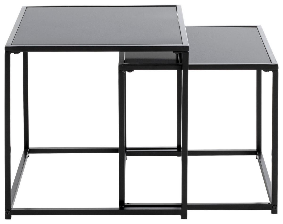 ZESTAW STOLIKÓW BOCZNYCH YORK - czarny, Design, metal/szkło (35-40/35-40/35-40cm)