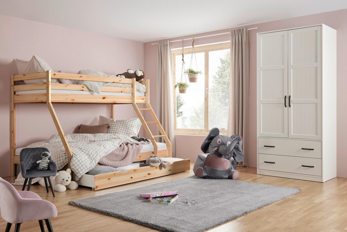 Etagenbett Denis Naturfarben ca. 90x200 / 140x200cm - Naturfarben, MODERN, Holz (205/157/152cm) - Zandiara