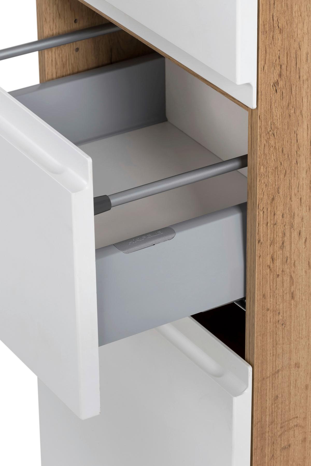 Midischrank Varese ca. 40x130 cm Weiß/Eiche - Eiche Wotan/Weiß, MODERN, Holzwerkstoff (40/130/35cm) - Held