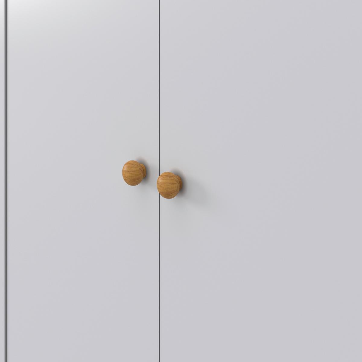 DREHTÜRENSCHRANK in Weiss "Ludo" - Weiss/Naturfarben, Modern, Holz/Metall (60/180/40cm) - Bessagi Home