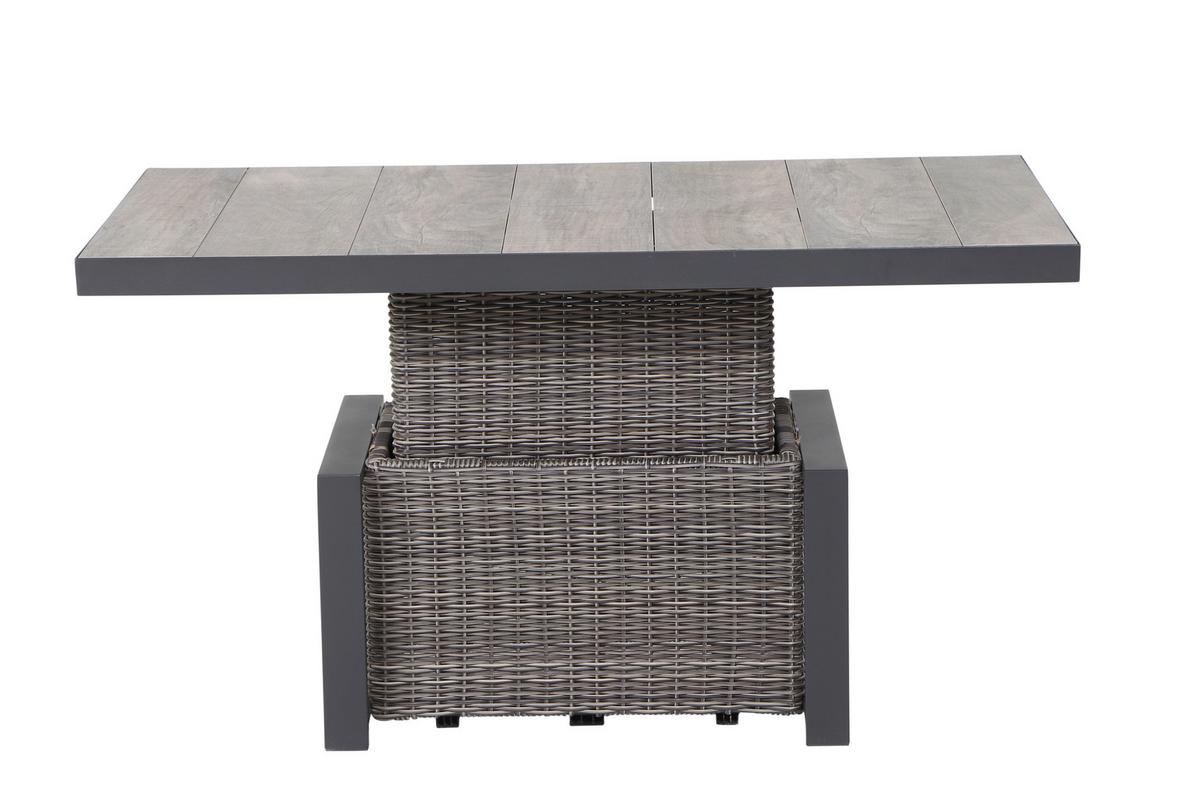 Loungegarnitur Corido 7-tlg. Grau - Grau, Basics, Keramik/Kunststoff (72/103/93cm) - Siena Garden