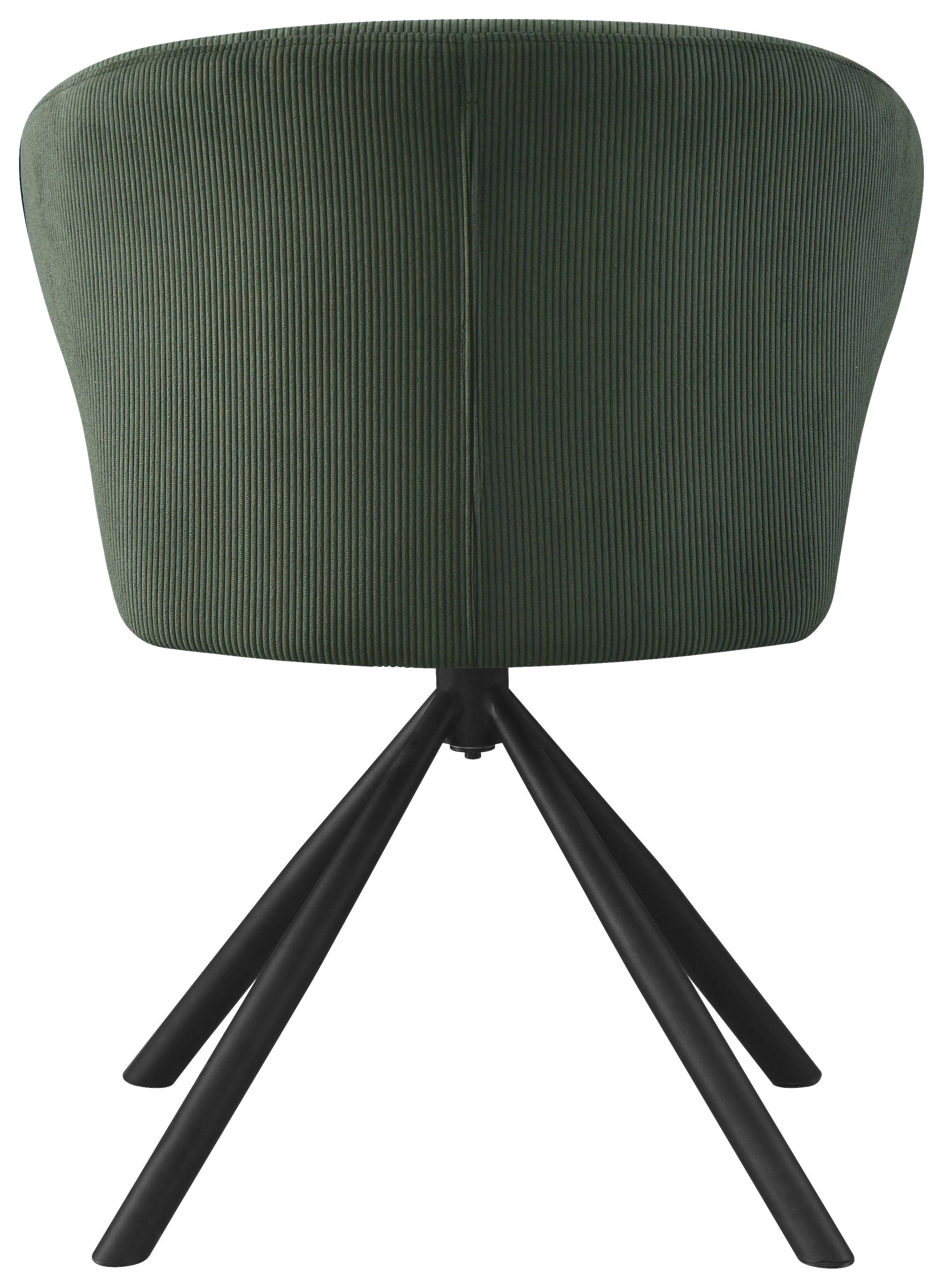 Naslanjač Jana, Temno Zelena, Vrtljiv - črna/temno zelena, Trendi, kovina/tekstil (55/81,5/58cm) - Mömax