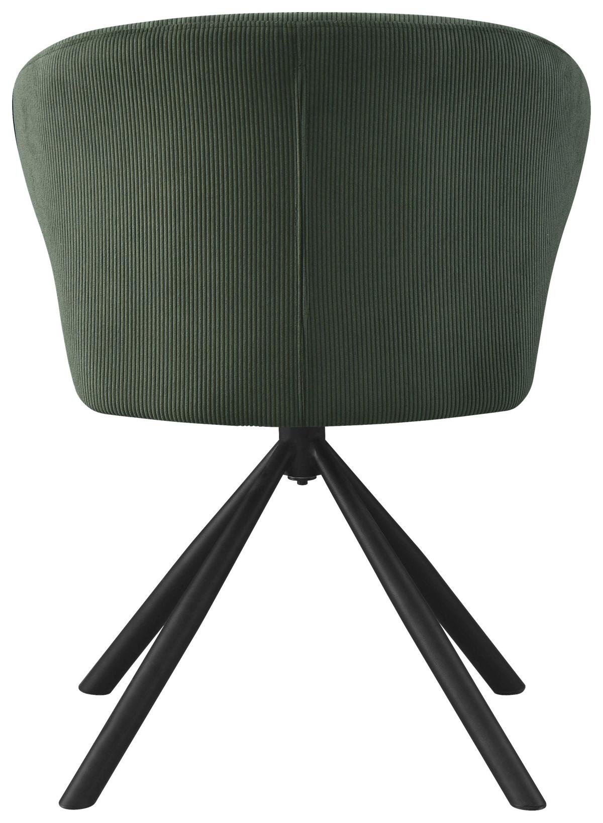 Naslanjač Jana, Temno Zelena, Vrtljiv - črna/temno zelena, Trendi, kovina/tekstil (55/81,5/58cm) - Mömax
