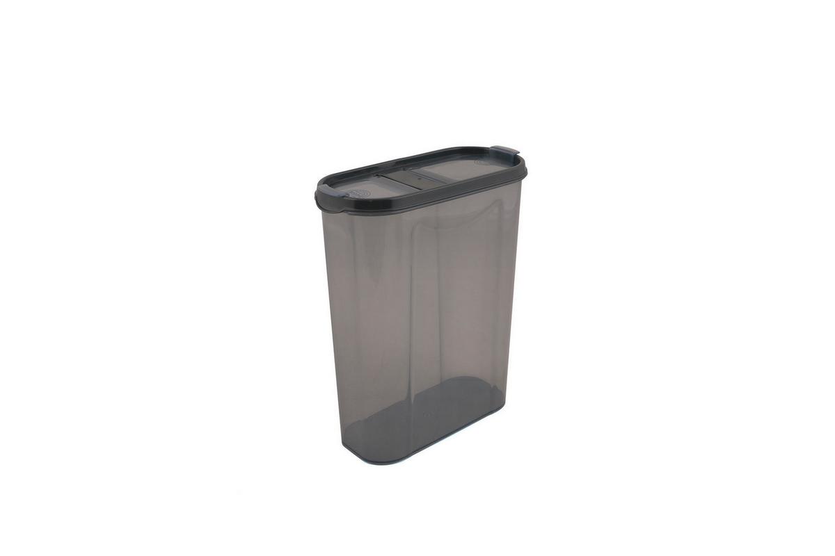 ZESTAW POJEMNIKÓW KUCHENNYCH DSY4X - antracytowy, Basics, tworzywo sztuczne (19/24/9cm)