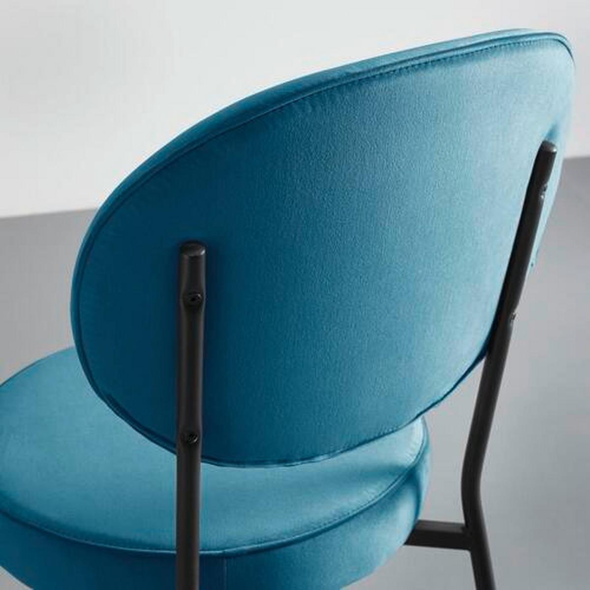 KRZESŁO FLORENTIN - turkusowy/czarny, Modern, metal/drewno (45/92/57cm) - Bessagi Home