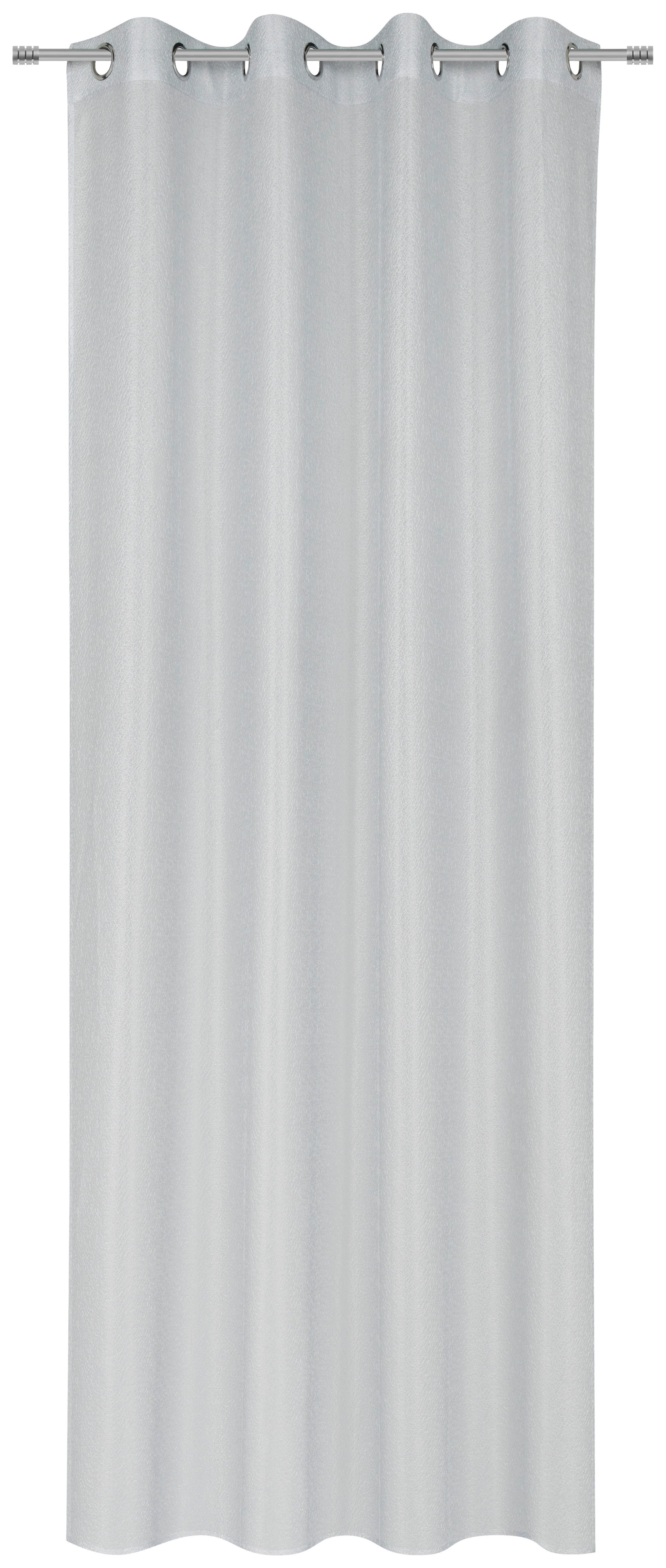 Zavjesa S Ringovima Iceland - srebrne boje, tekstil (140/245cm) - Modern Living
