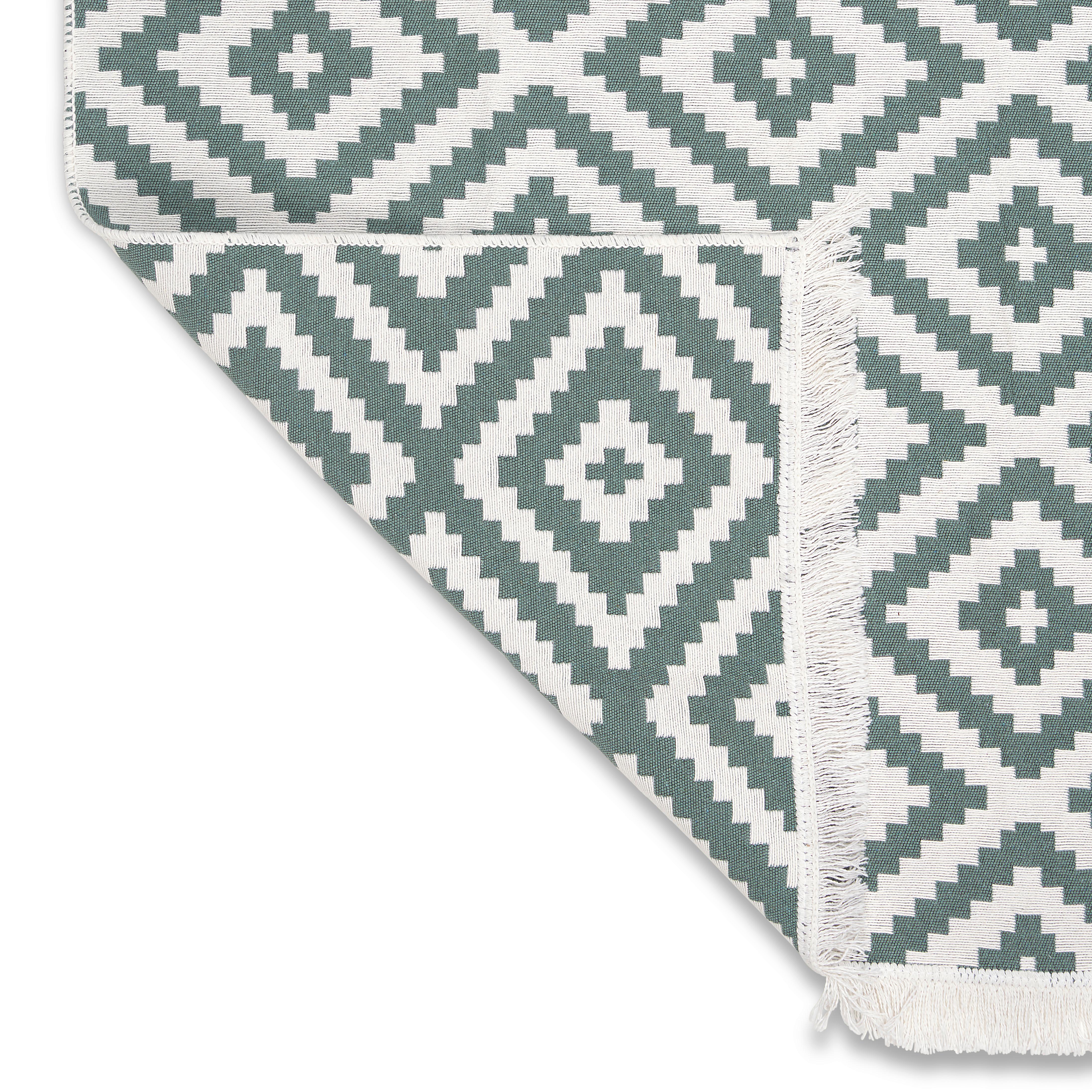HANDVÄVD MATTA INAYA 1 - vit/grön, Modern, textil (80/150cm) - Mömax
