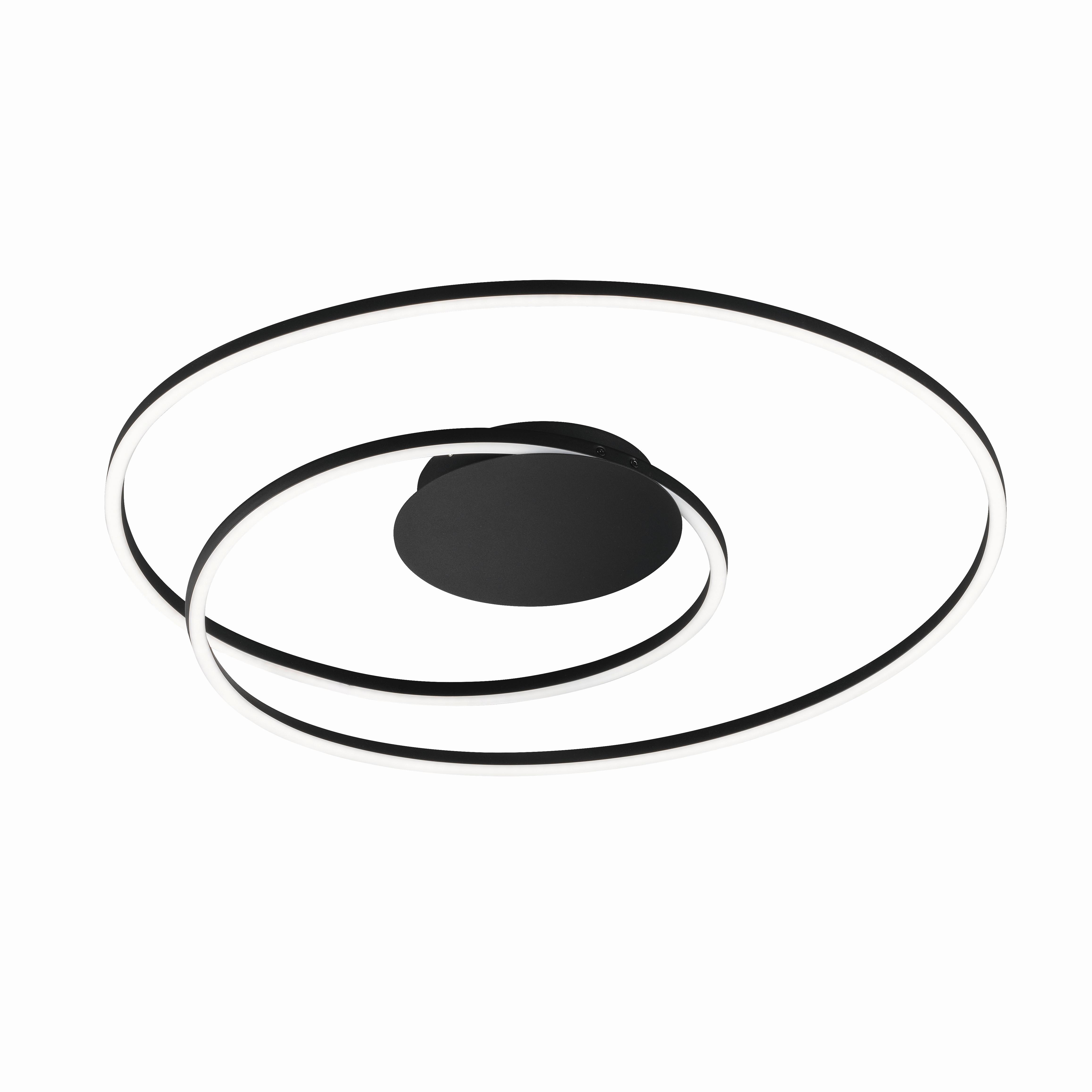 LED-Deckenleuchte Holy Schwarz max. 39 Watt - Schwarz, Design, Metall (68/68/8cm) - Fischer & Honsel