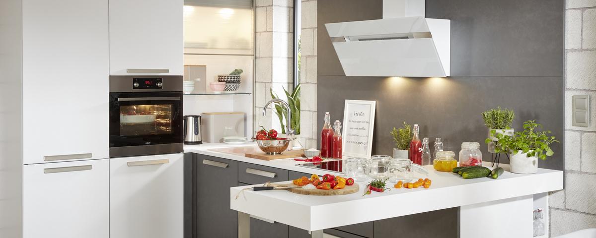 Eckküche Metal / Softlack - Weiß/Grau, MODERN, Holzwerkstoff (335/200cm) - Nolte Küchen