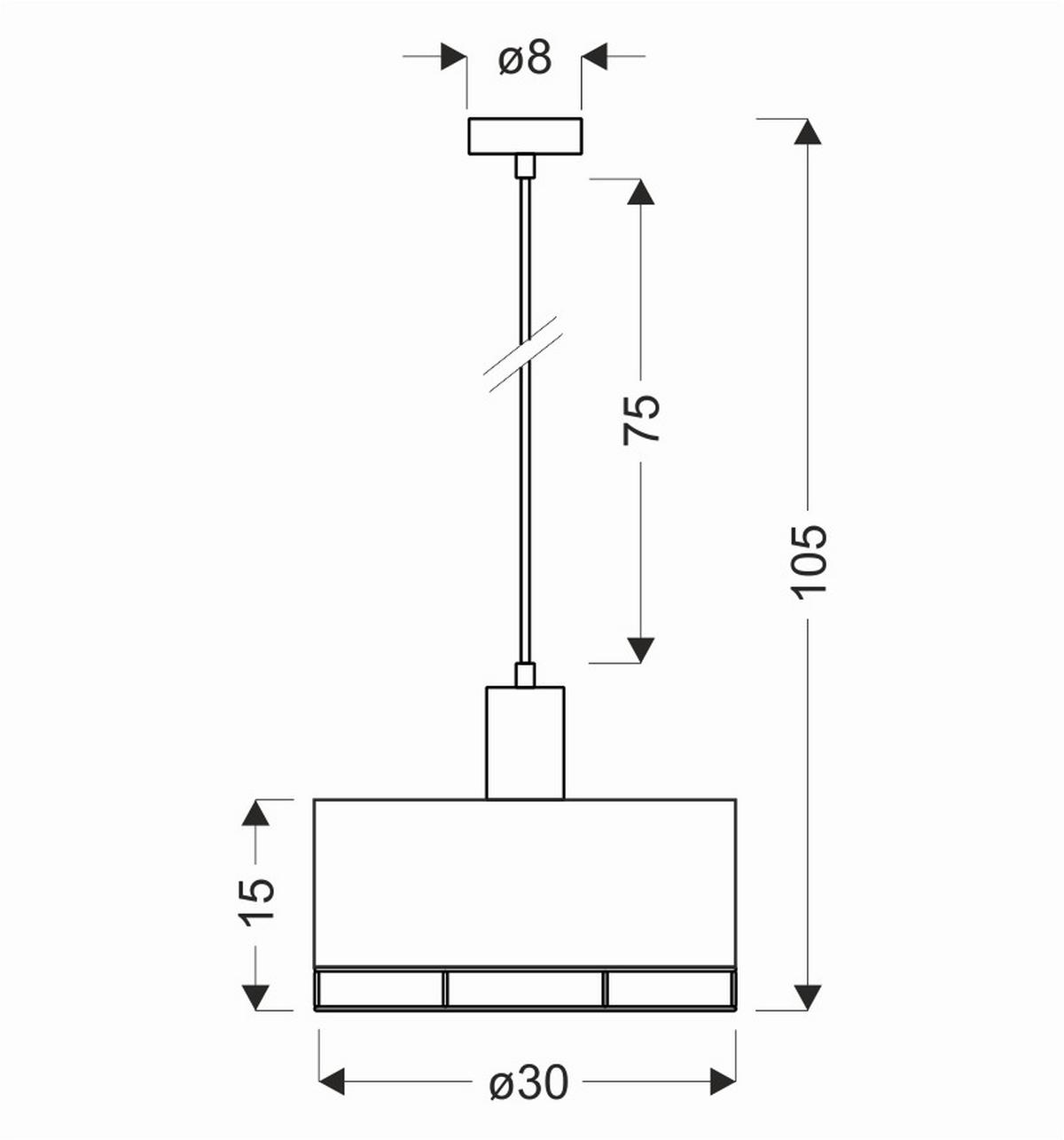 Viseća Svjetiljka Ardi - crna, Trend, metal/plastika (30/30/100cm)