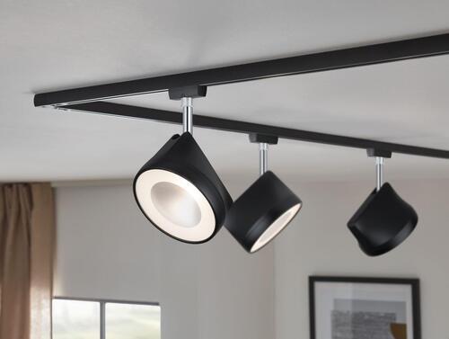 Schienensystem-Strahler Urail Spot Arena max. 14 Watt - Chromfarben/Schwarz, Design, Metall (12,3/19,1/7,8cm) - Paulmann