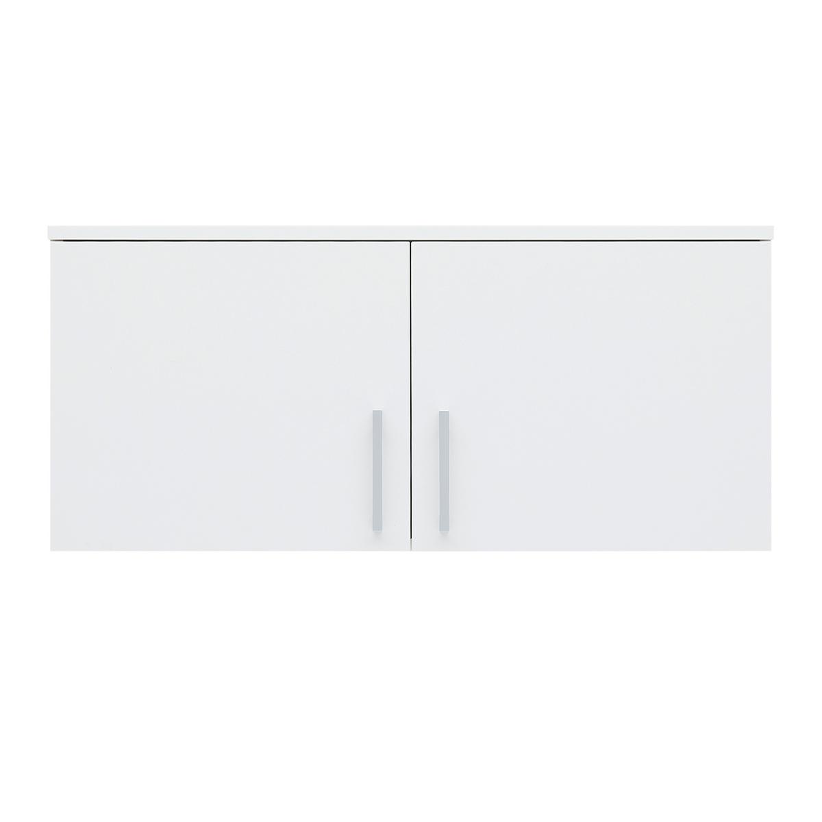 Aufsatzschrank Lasse 2T Weiß - Weiß/Grau, KONVENTIONELL, Holzwerkstoff/Kunststoff (90/40/55cm) - Mömax