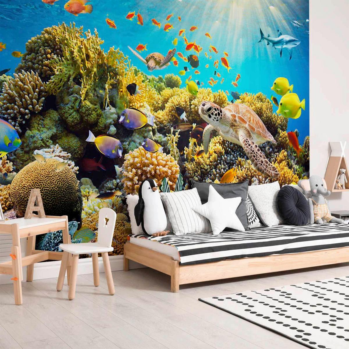 Fototapeta Underwater Land, 100x70cm - večbarvno, Trendi, tekstil (100/70cm) - artgeist