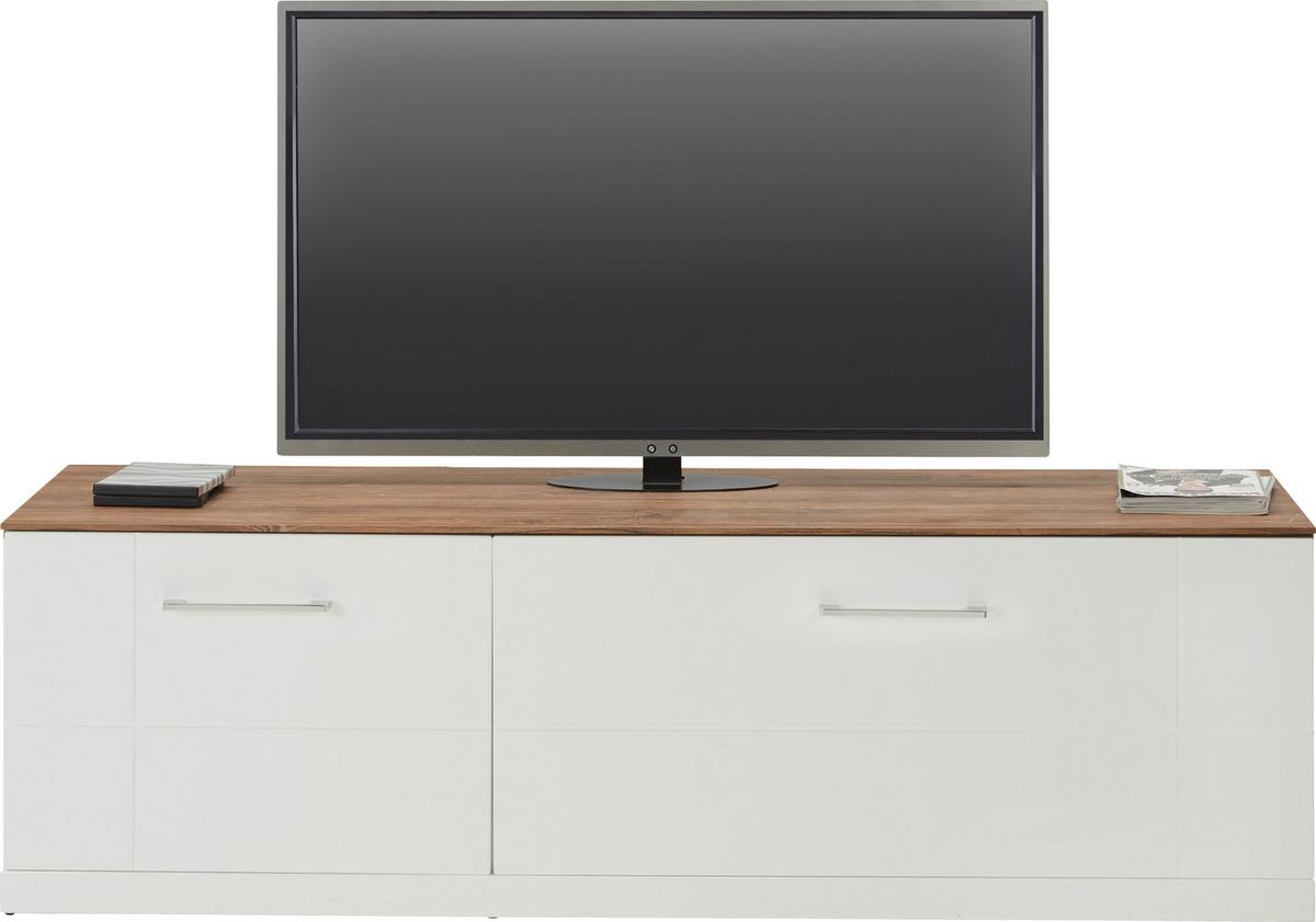élément TV in Weiss Hochglanz - Weiss, Modern, Holz (160/49/50cm) - Premium Living
