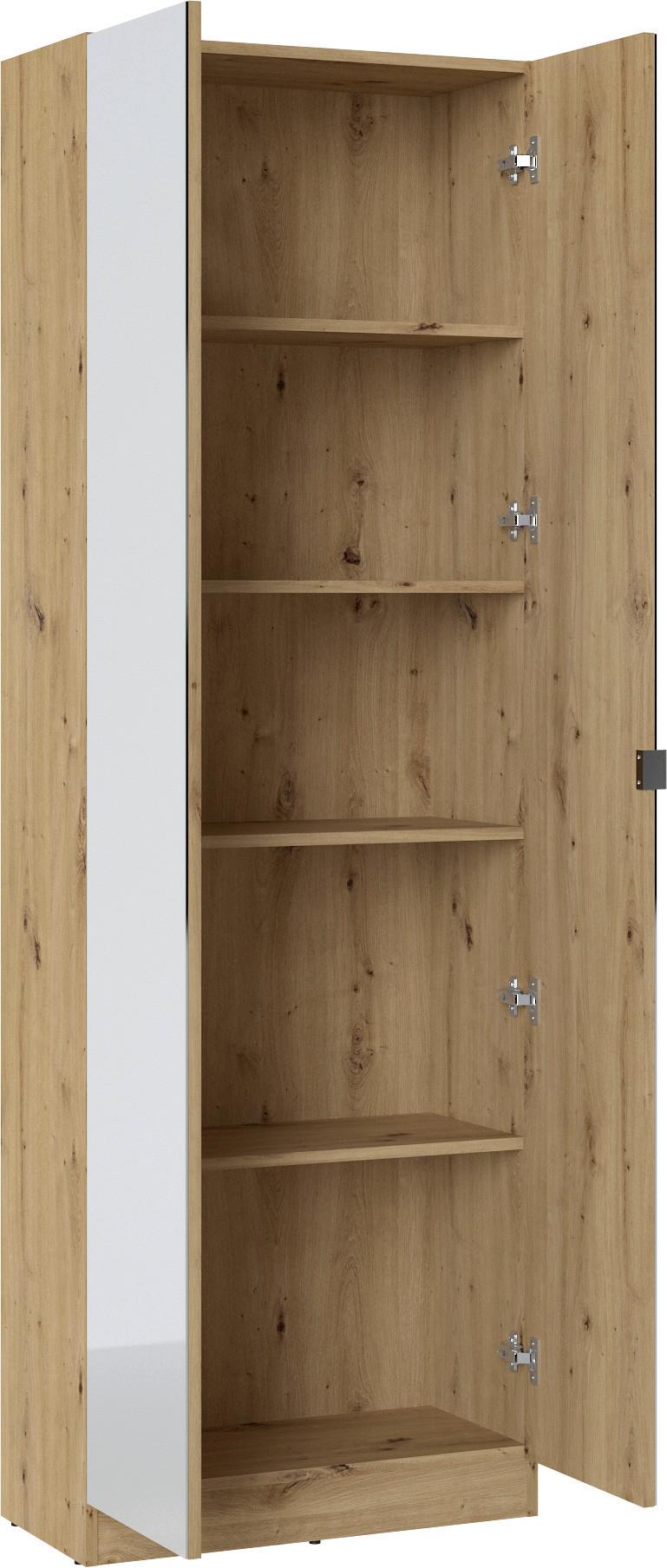 Višenamjenski Ormar Lena - hrast Artisan, Trend, staklo/drvni materijal (65/195,5/33cm) - Modern Living