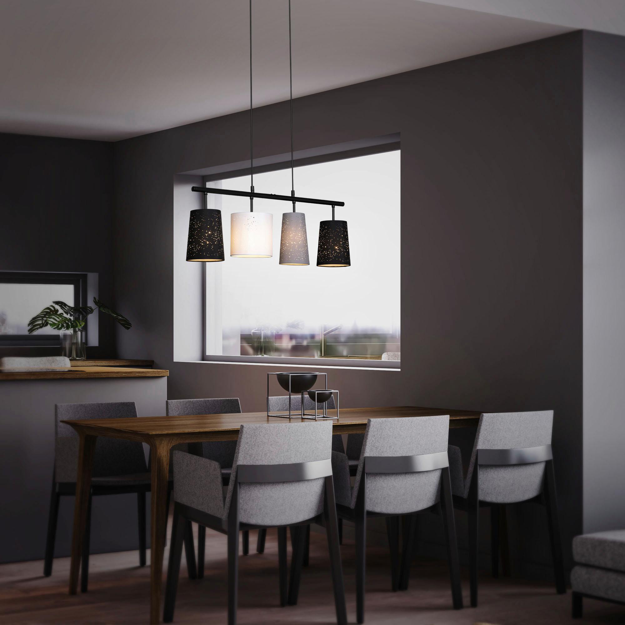 LAMPA WISZĄCA 4027-045 SHADES - czarny/biały, Trend, metal/tkanina (74/120cm) - Briloner