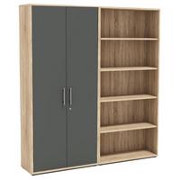 AKTENSCHRANK OFFICE EDITION - SW SET 1 HOCH - Anthrazit/Sonoma Eiche, MODERN, Holzwerkstoff (168,8/185,6/33cm) - MID.YOU