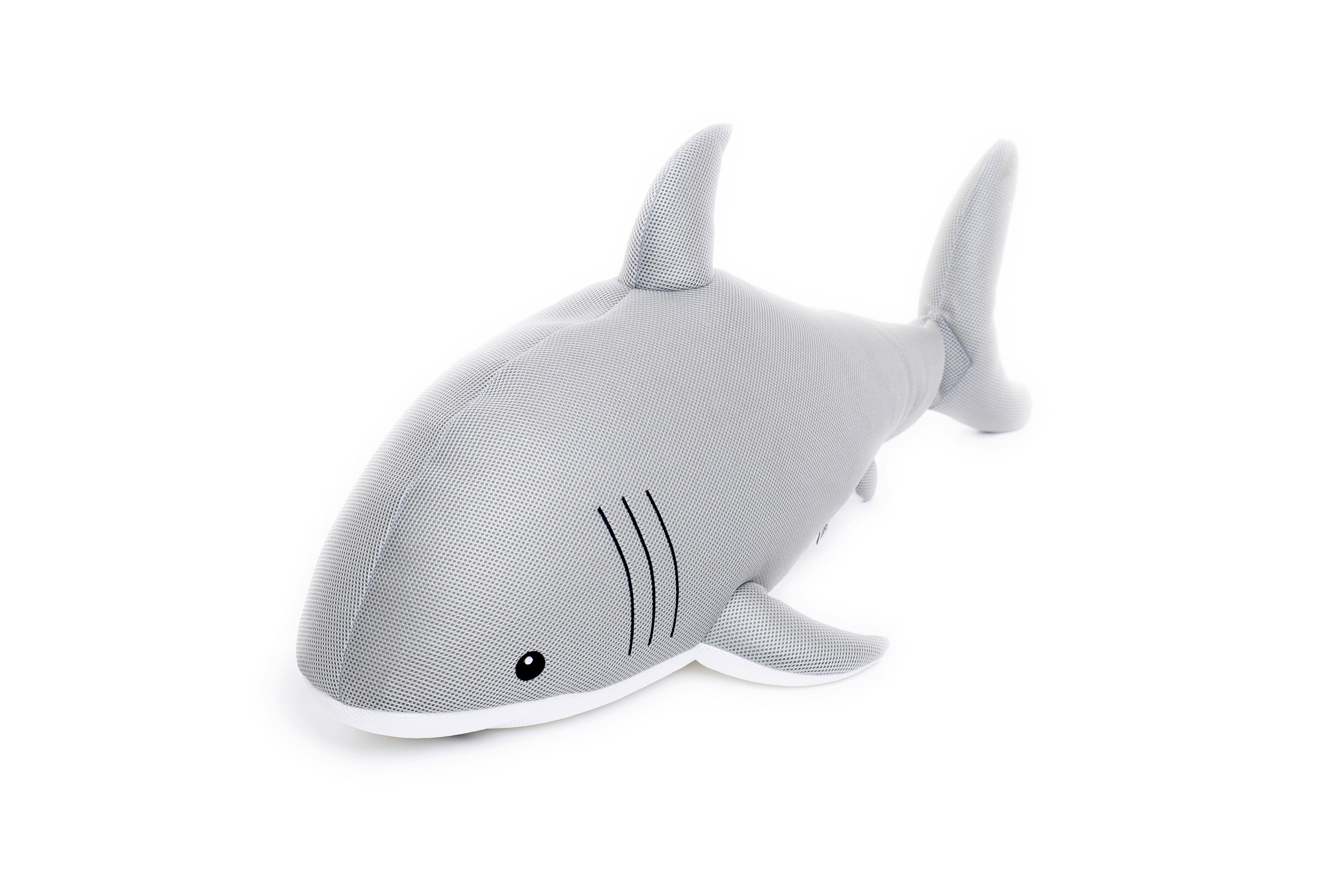 Schwimmtier Hai Grau - Grau, KONVENTIONELL, Textil (45/111/38cm)