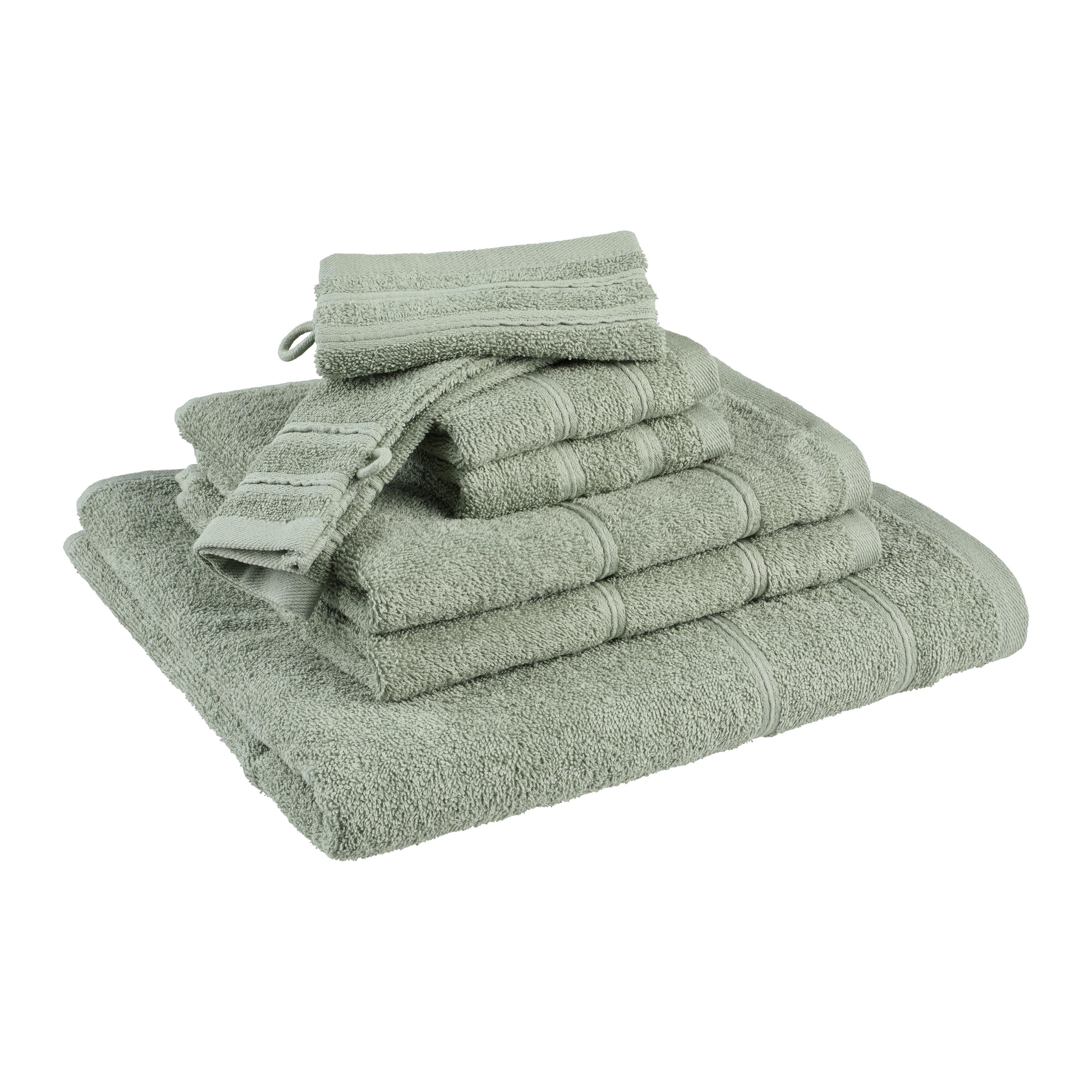 Frottierset Melanie Salbeigrün, 7-teilig - Salbeigrün, Textil (25/35/8cm) - Mömax