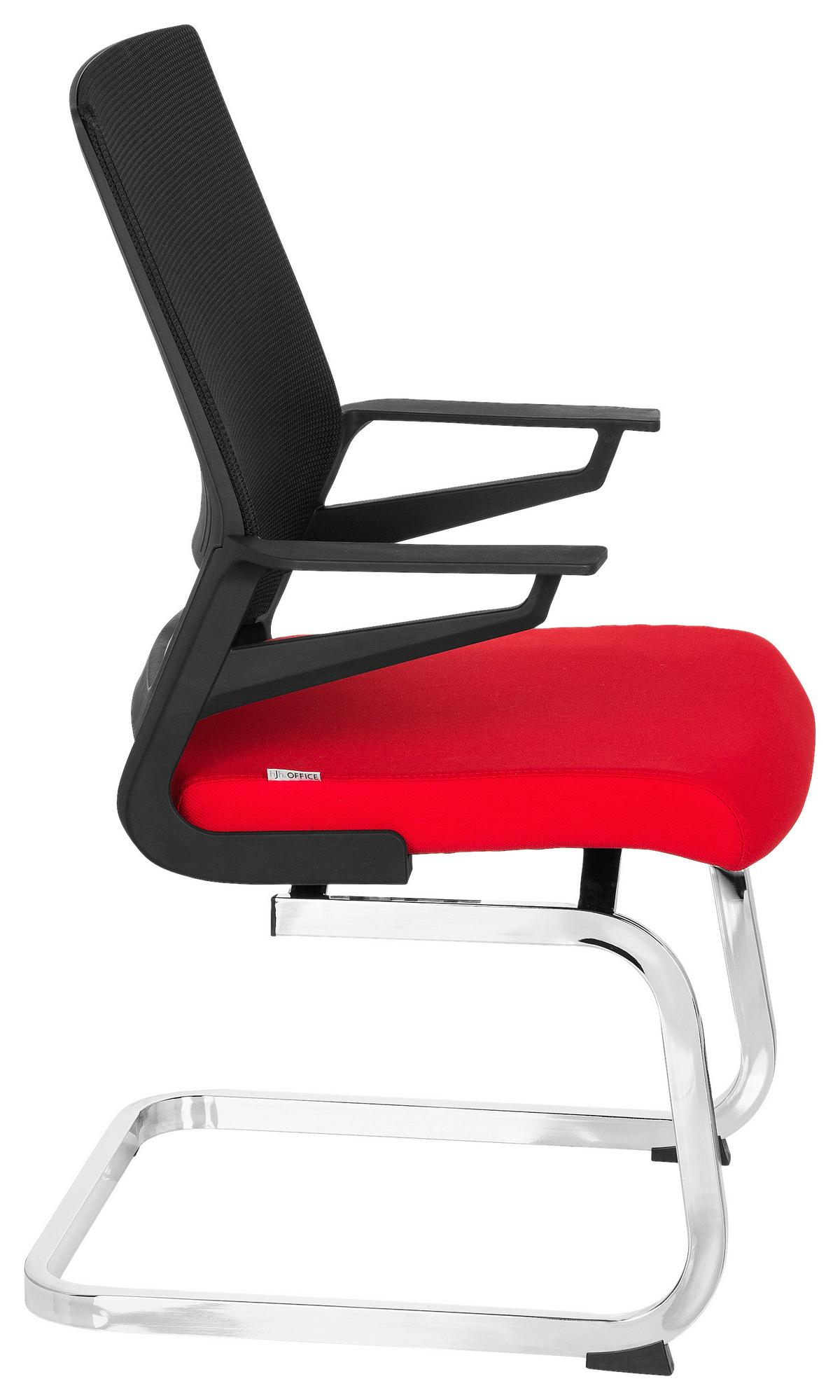 Konferenčni Stol Inventor V, Črna, Rdeča - barve kroma/rdeča, Moderno, kovina/umetna masa (59/95/54cm) - MID.YOU