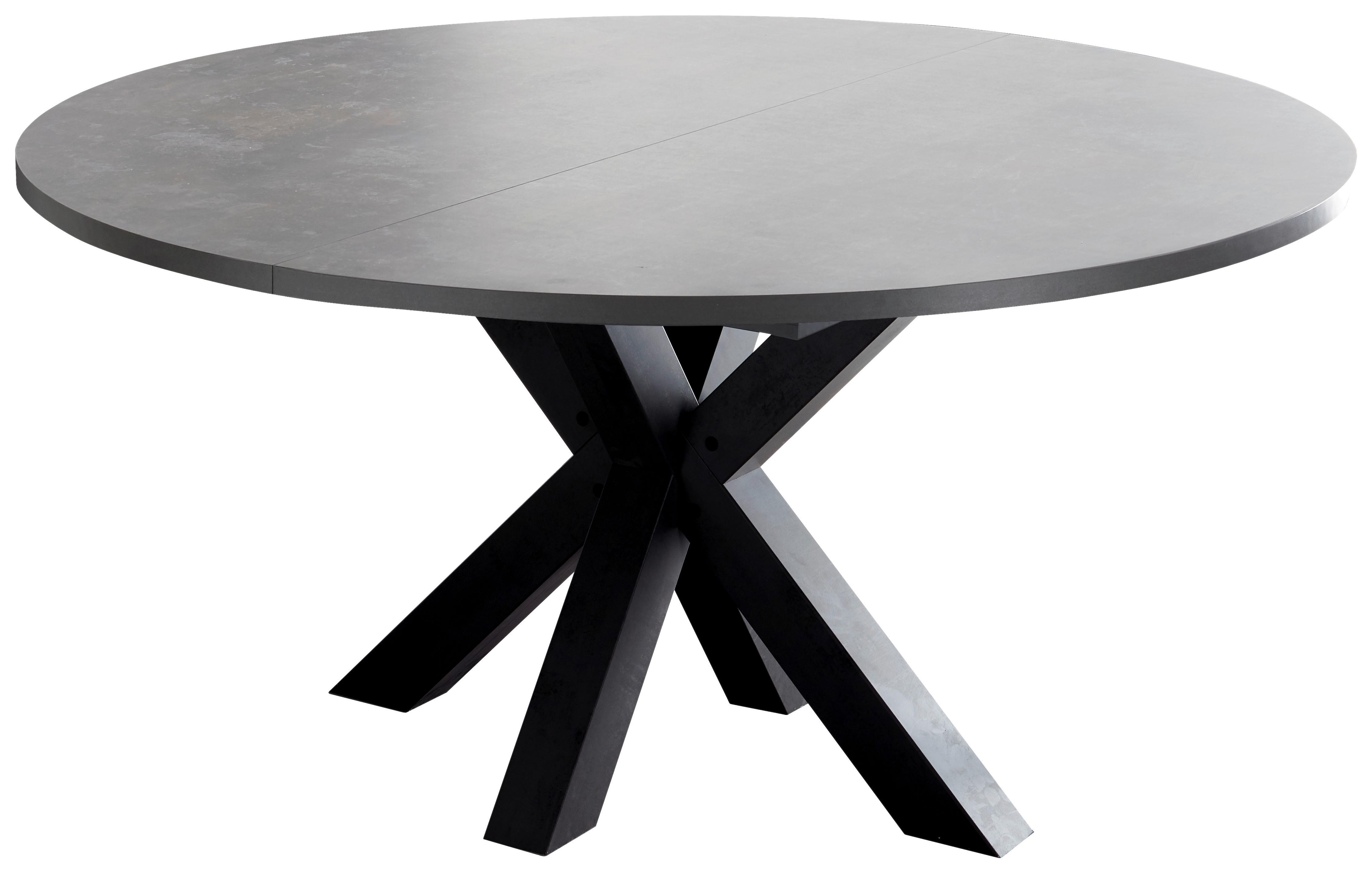 Ausziehtisch in Graphitfarben/Schwarz - Graphitfarben/Schwarz, MODERN, Holzwerkstoff (130-170/130/78cm) - ecoTree