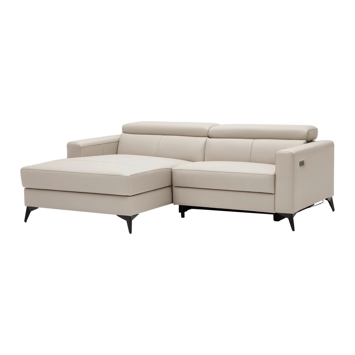 Sarokkanapé Bari - bézs, Konventionell, bőr/textil (102-163/75-95/214cm) - Mömax