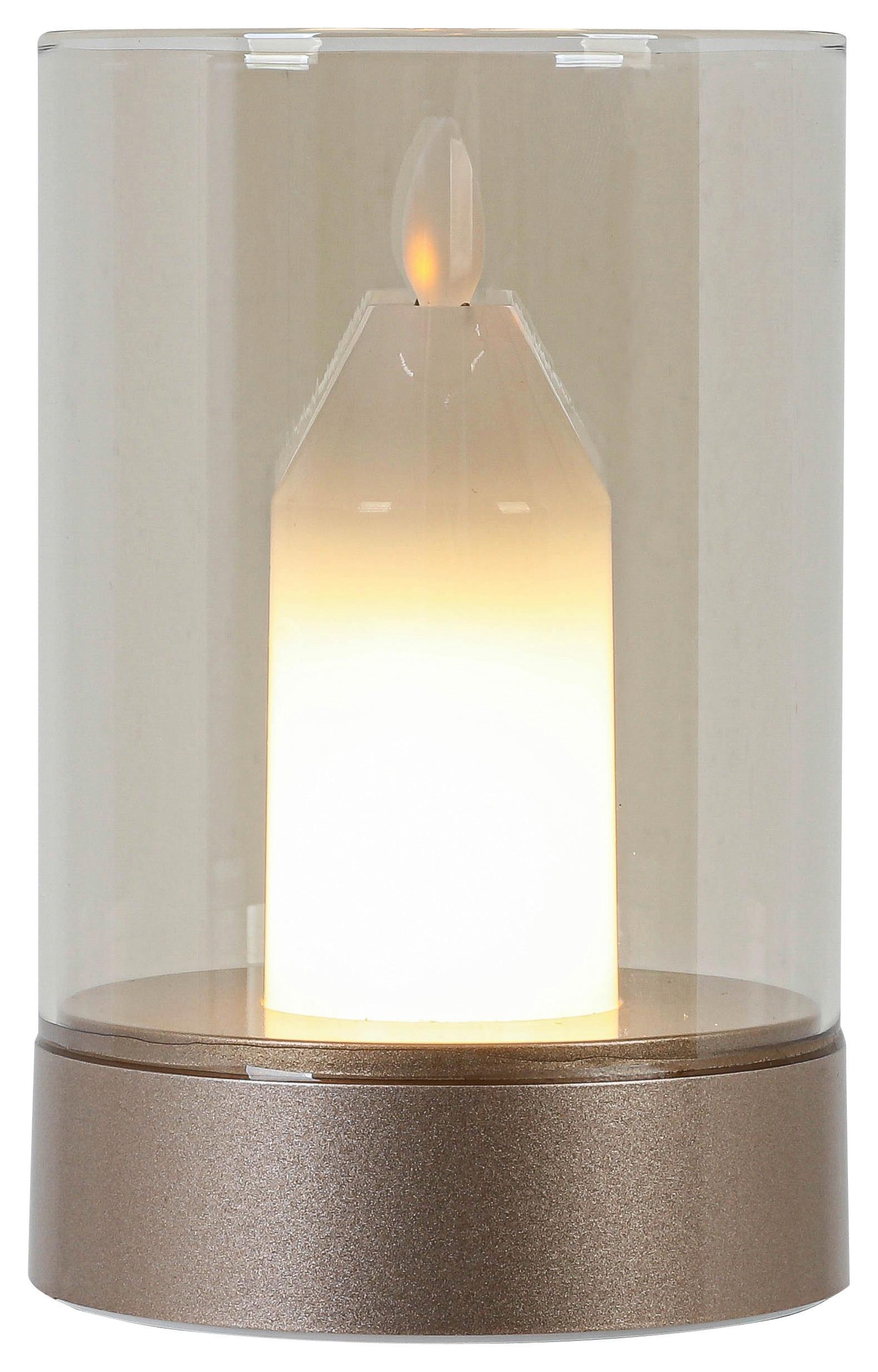 LED-DEKORATIONSLAMPA FLAMMI - vit/kromfärg, Modern, metall/glas (8,5/13cm) - Mömax