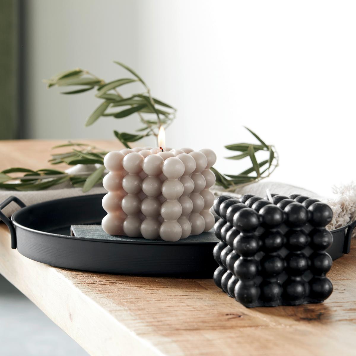 Kerze Bubble In Schwarz - Schwarz, Modern (8/7,5/8cm) - Modern Living