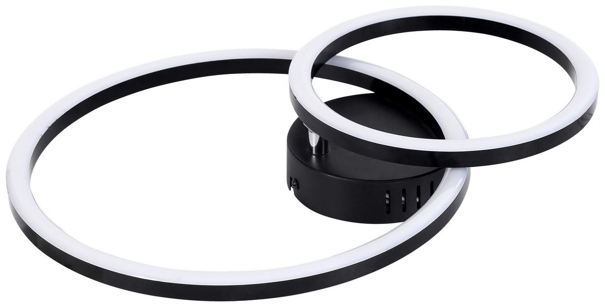 LED-Deckenleuchte Rundi Schwarz matt max. 16 Watt - Schwarz, MODERN, Kunststoff (42/30/7,5cm) - Mömax