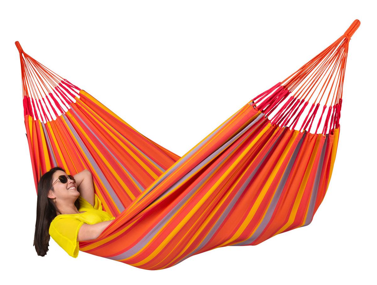 Hängematte Classic Double Hammock Outdoor Gelb/Orange - Gelb/Rot, KONVENTIONELL, Textil (160/350cm) - La Siesta