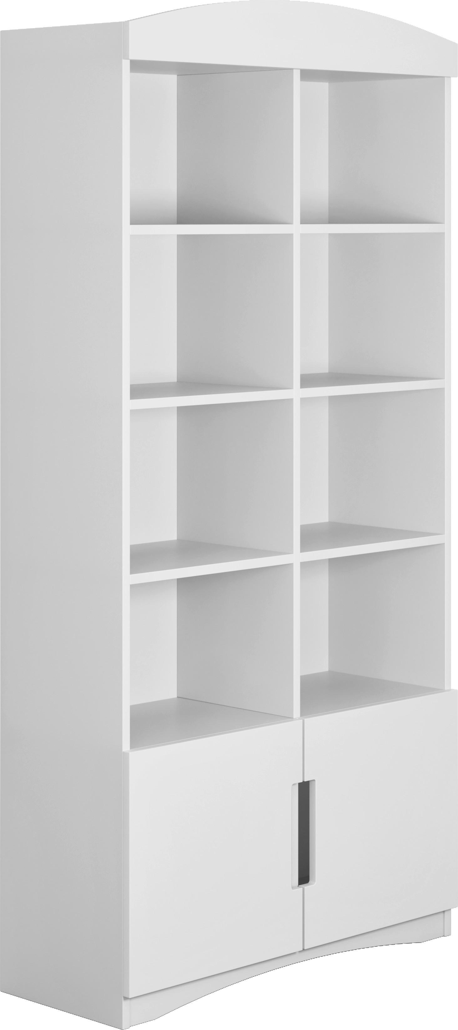 Regal Classic, Bela - bela, Moderno, leseni material (90/188,2/36cm) - MID.YOU