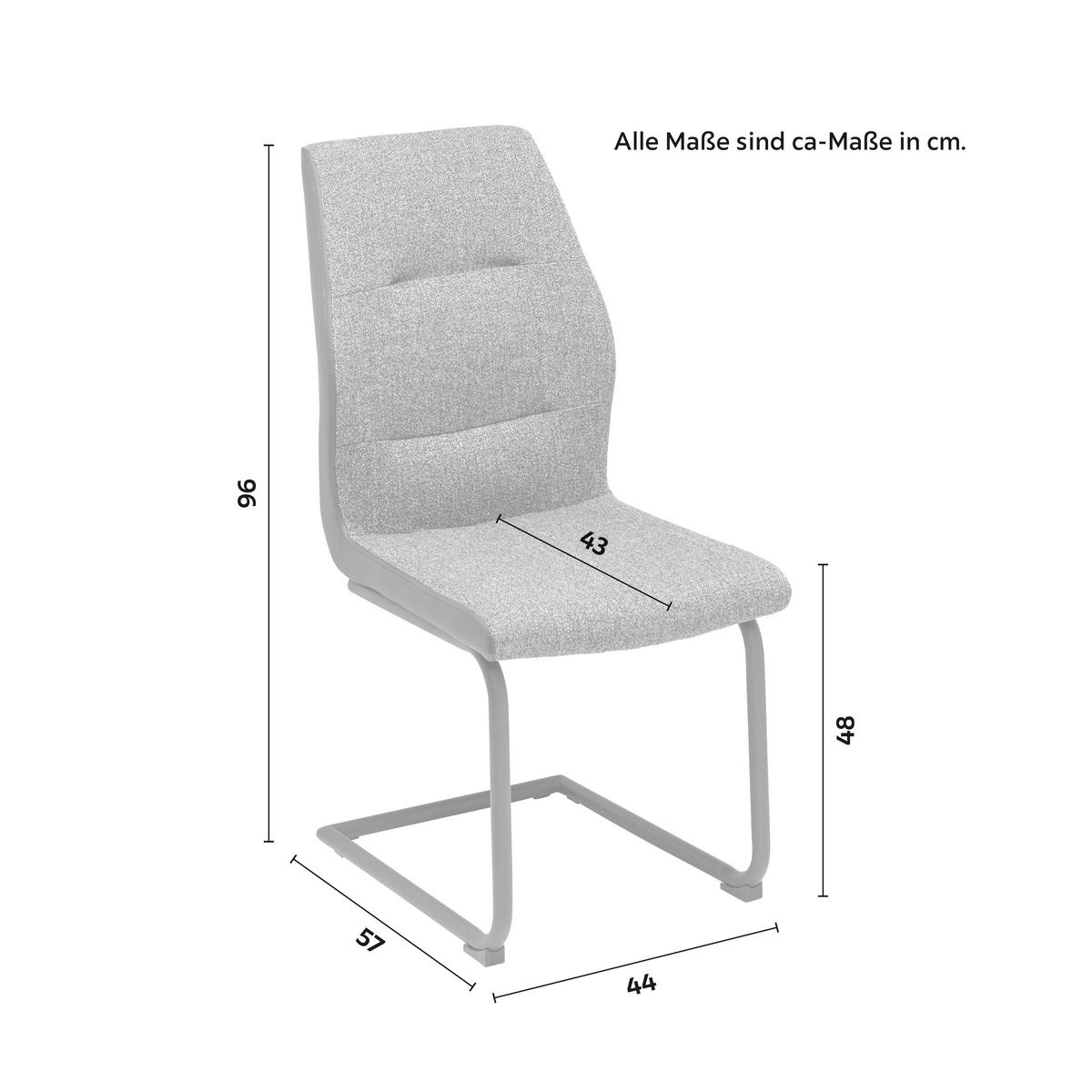 KRZESŁO NA PŁOZIE CANIO - czarny/ciemnoszary, Modern, metal/drewno (44/96/57cm) - Bessagi Home