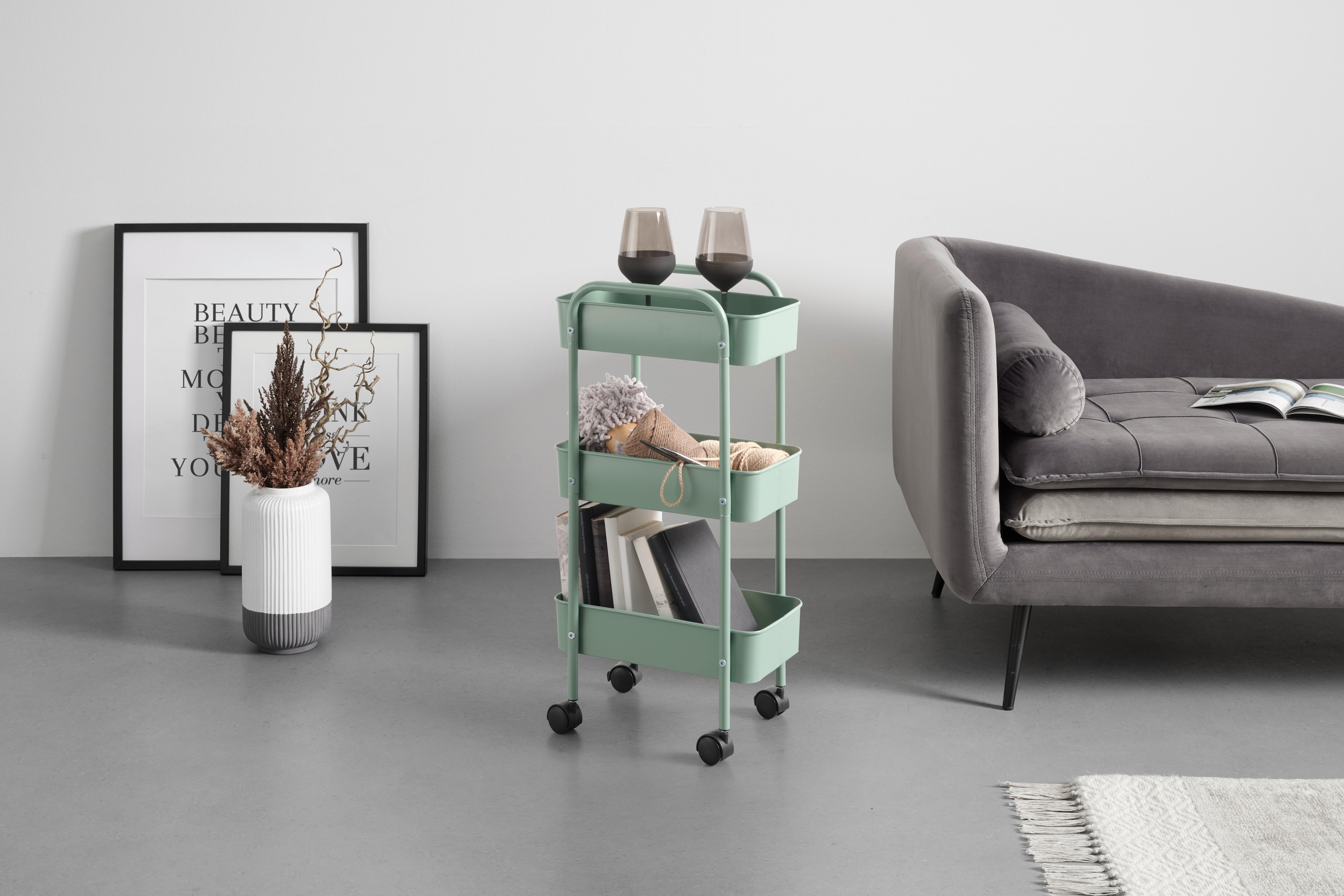 MULTIFUNCTIONELE KAR FLORIAN -EXKLUSIV/SB- - Groen, Modern, Kunststof/Metaal (35,5/69,7/22cm) - Mömax