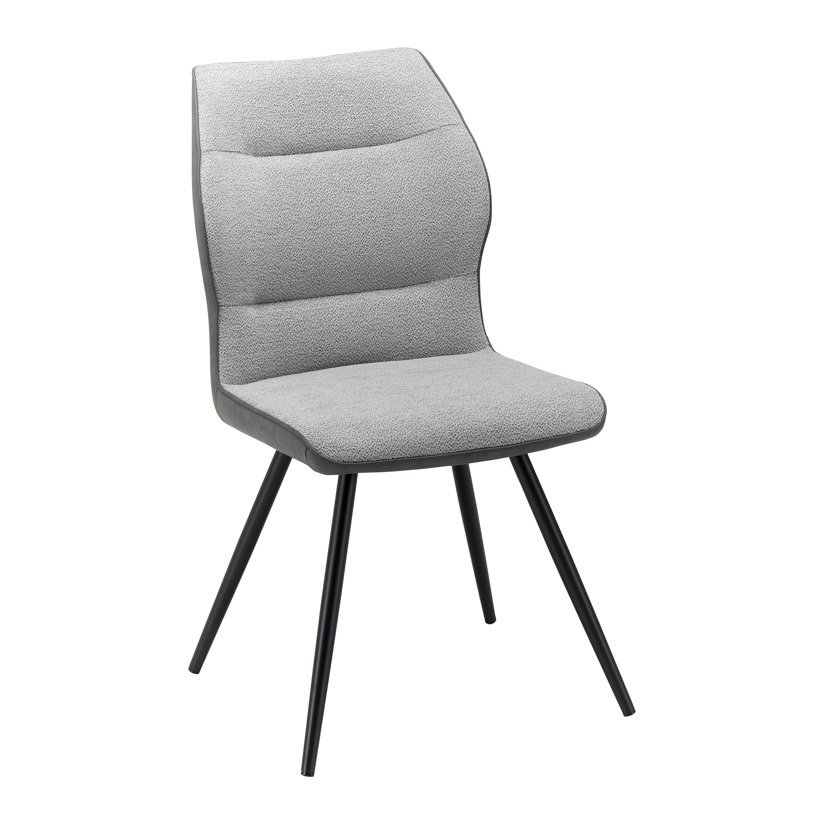 KRZESŁO EVA - czarny/szary, Modern, metal/drewno (49/91/59cm) - Bessagi Home