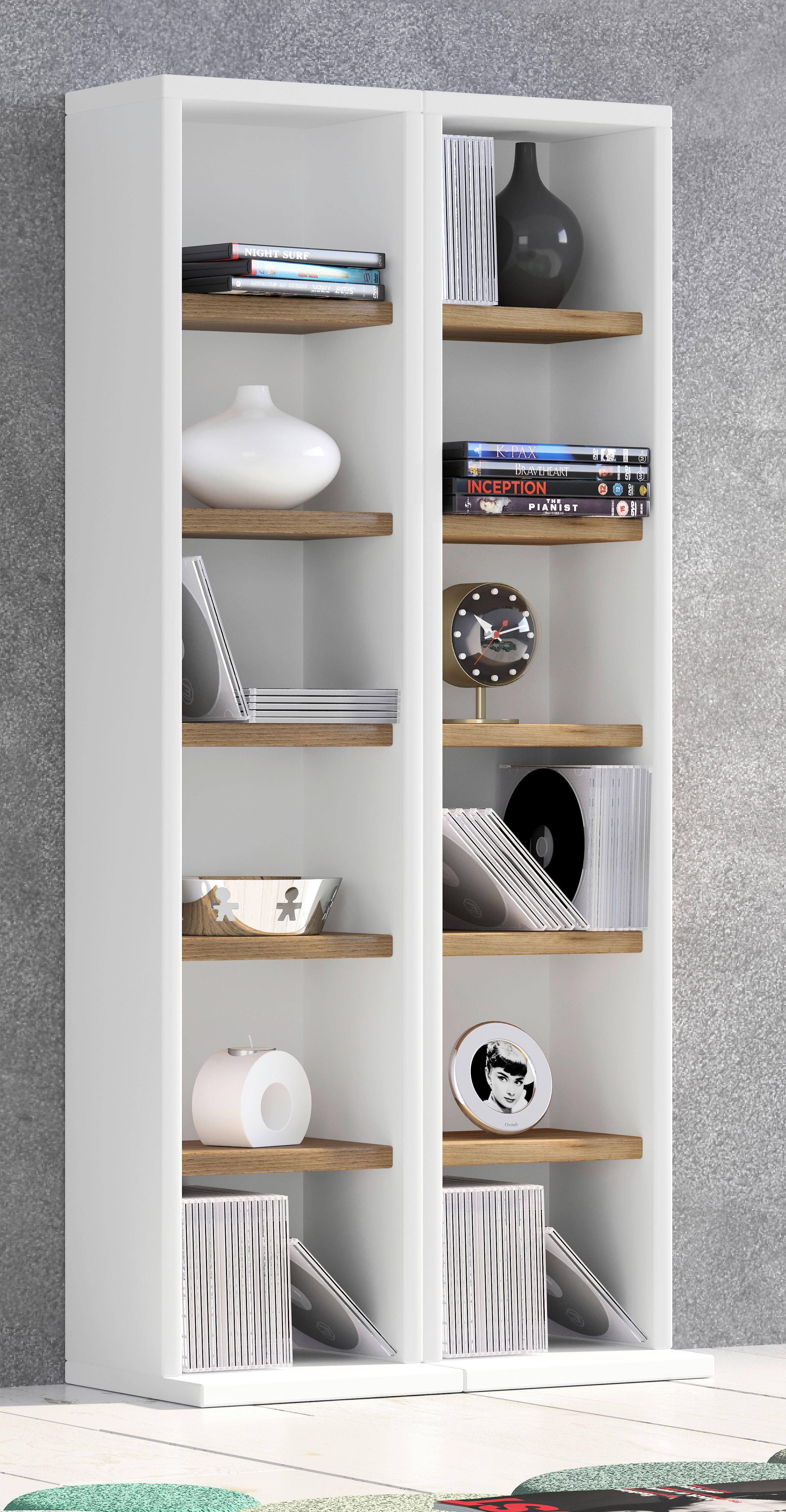 CD-REGAL MILANO - Honigeiche/Weiss, Design, Holzwerkstoff (42/91,8/20cm) - MID.YOU