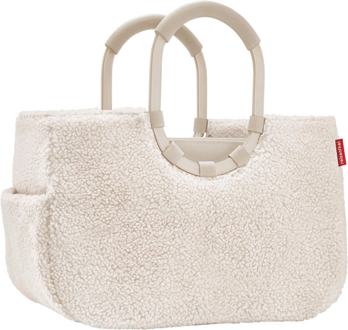 TORBA NA ZAKUPY LOOPSHOPPER L TEDDY SAND - kremowy, Basics, tkanina (46/34,5/25cm) - Reisenthel