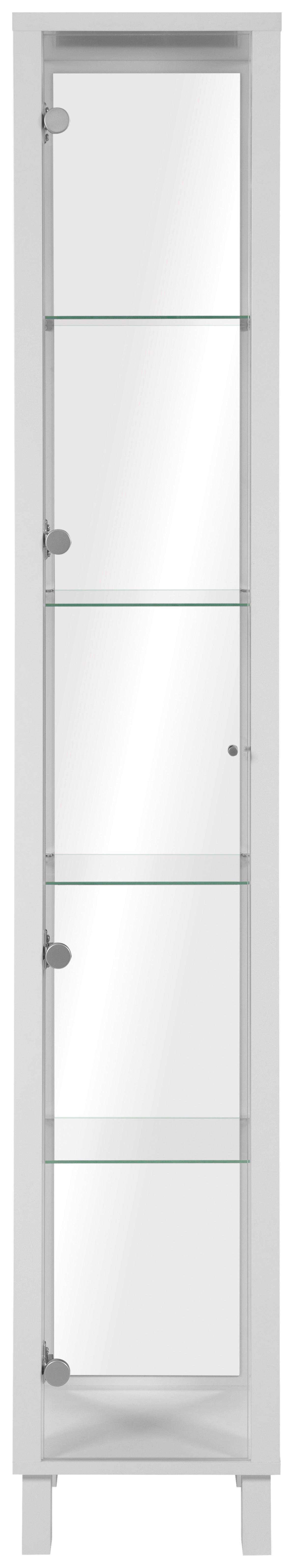 Vitrina Albi - bela/crna, Moderno, staklo/pločasti materijal (33/189/33cm) - Modern Living