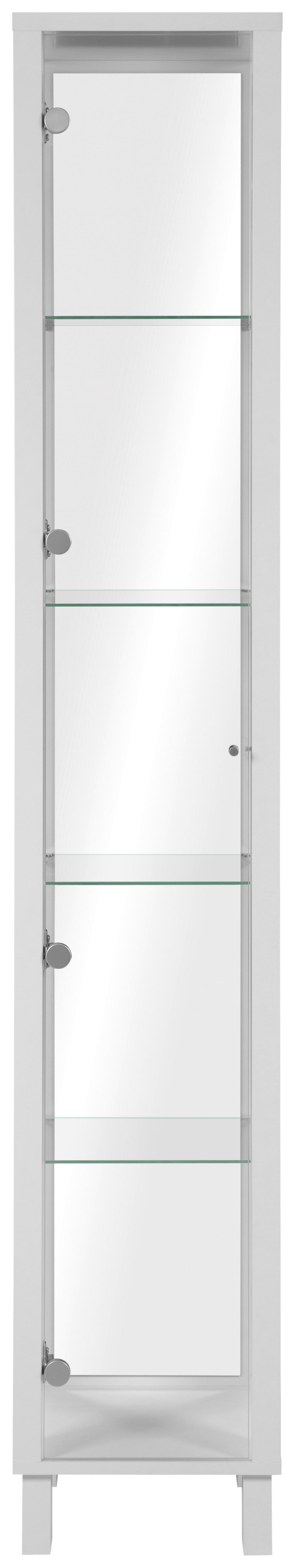 Vitrine Albi Weiß - Weiss/Schwarz, Modern, Glas/Holzwerkstoff (33/189/33cm) - Mömax