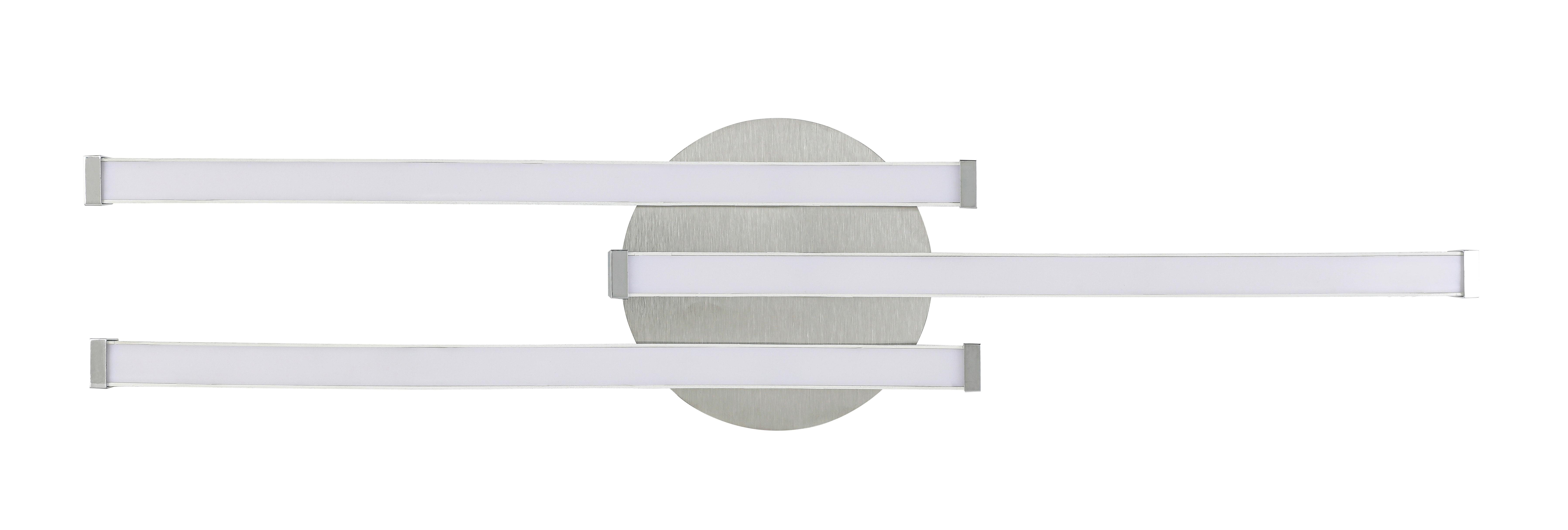 LED-TAKLAMPA ROLLIM - vit/nickelfärgad, Klassisk, metall/plast (14/54,5/6,5cm) - Mömax