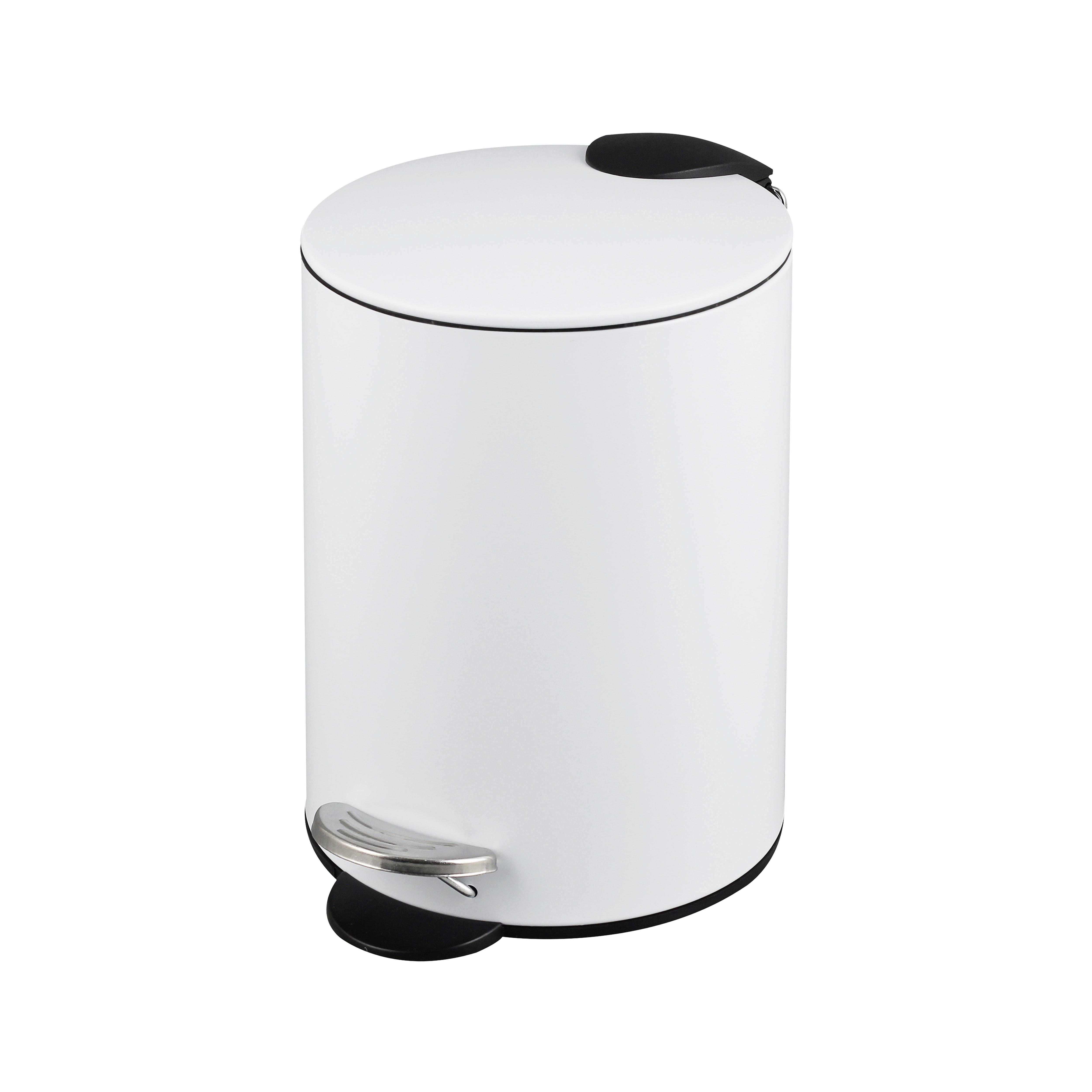 Kosmetikeimer Noah in Weiss ca. 3l - Weiss/Schwarz, Modern, Kunststoff/Metall (16,8/24,5cm) - Premium Living