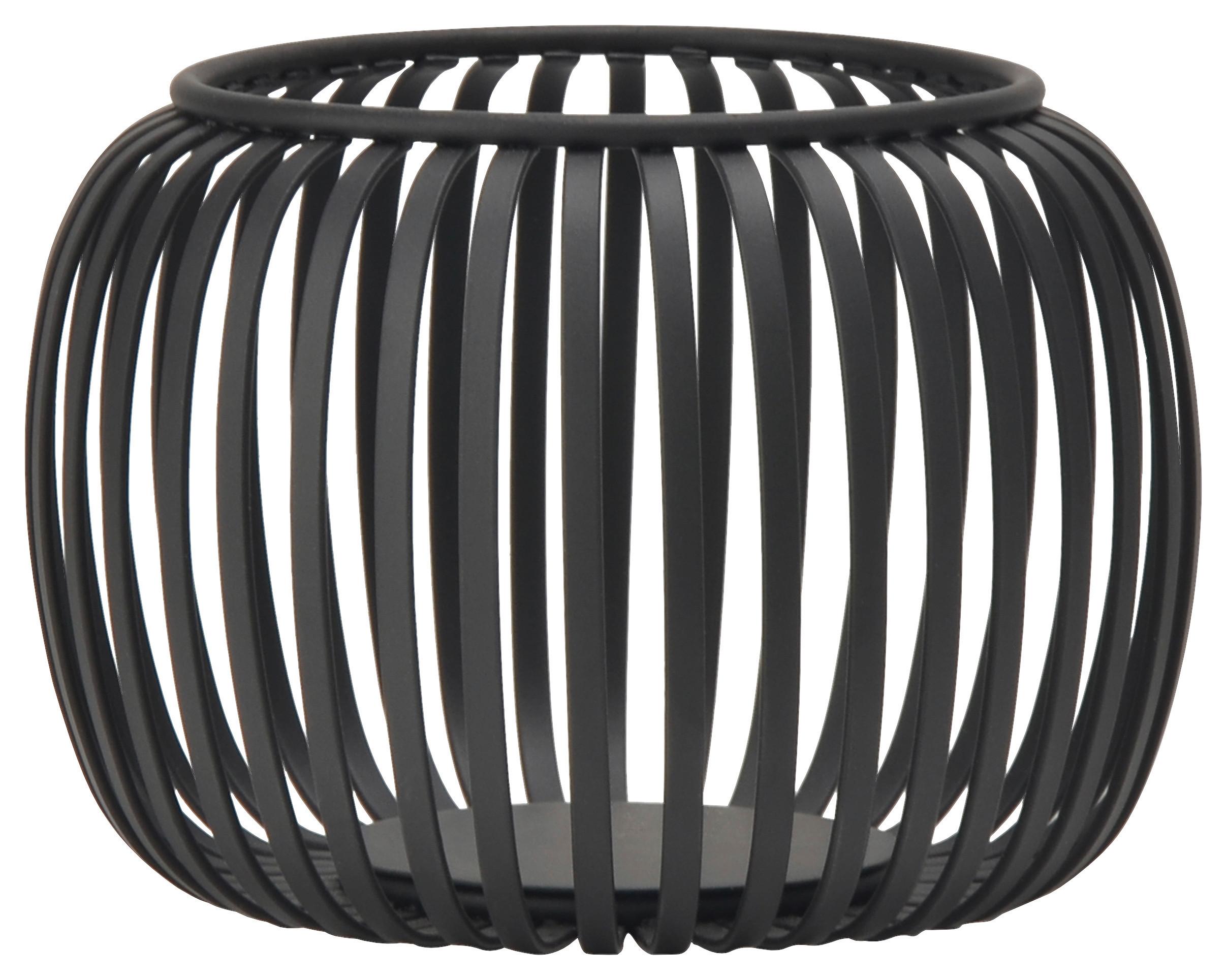 Teelichthalter Fiola Schwarz - Schwarz, Metall (14/10cm) - Mömax