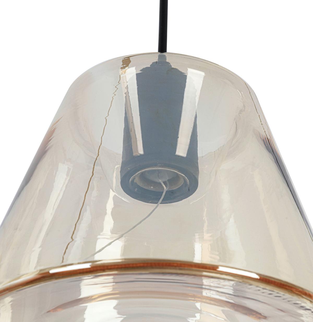 LED Függőlámpa Jom - fekete/borostyánszínű, Modern, műanyag/Üveg (79/19/120cm) - Mömax