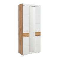 Garderobenschrank in Weiß/Eichefarben - Eichefarben/Weiß, KONVENTIONELL, Holzwerkstoff (84/200/40cm) - Mömax