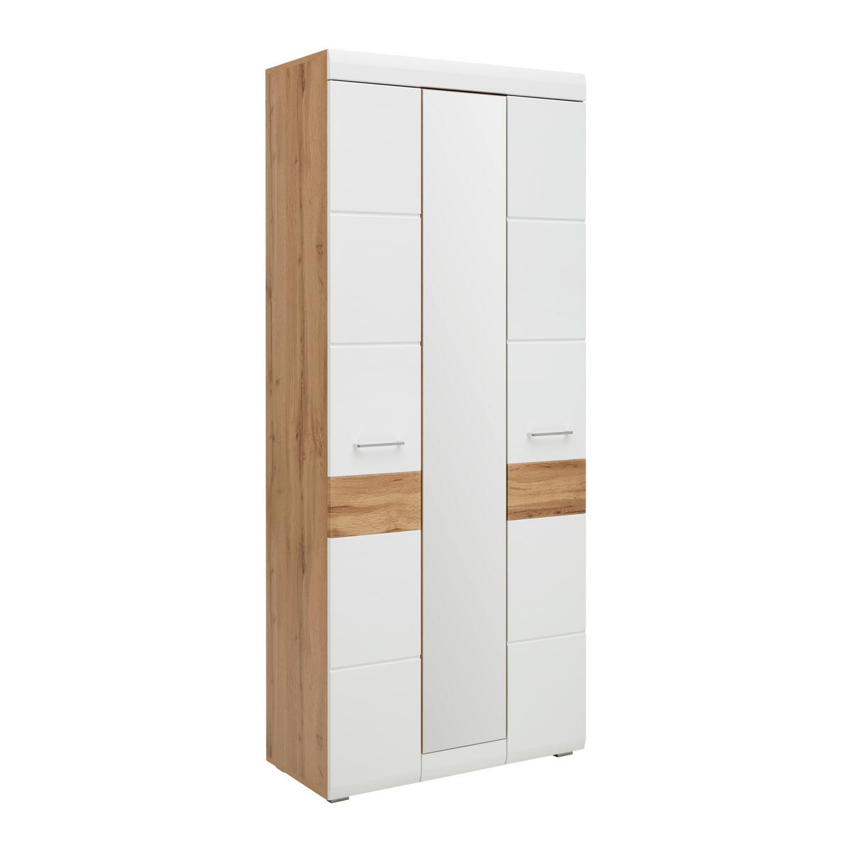 Garderobenschrank in Weiß/Eichefarben - Eichefarben/Weiß, KONVENTIONELL, Holzwerkstoff (84/200/40cm) - Mömax