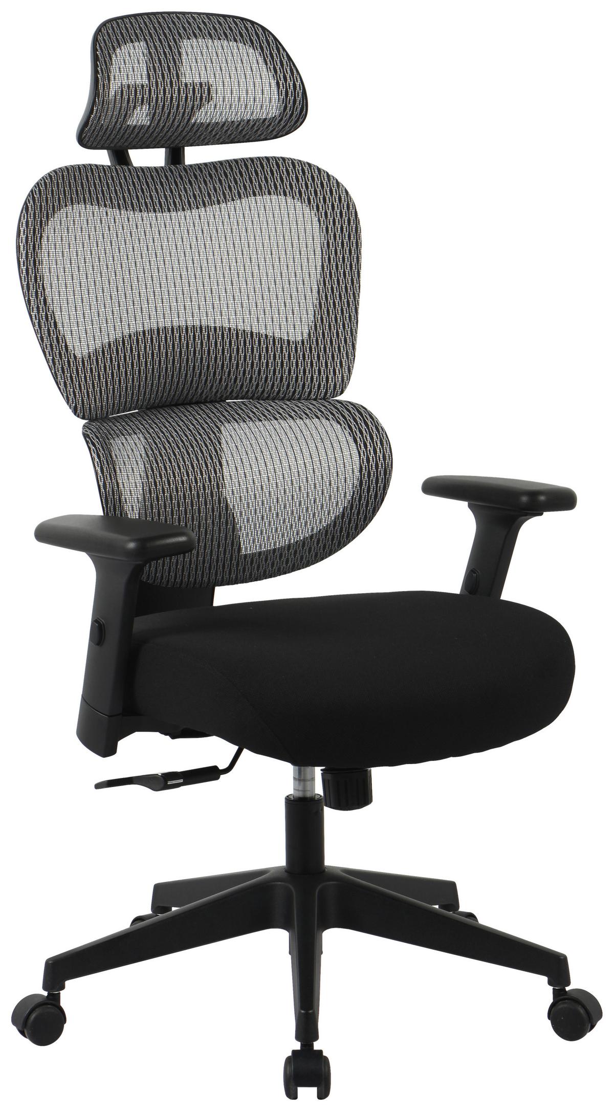 Norris Uredska Stolica - siva/crna, Moderno, metal/tekstil (67/113-123/67cm) - Premium Living