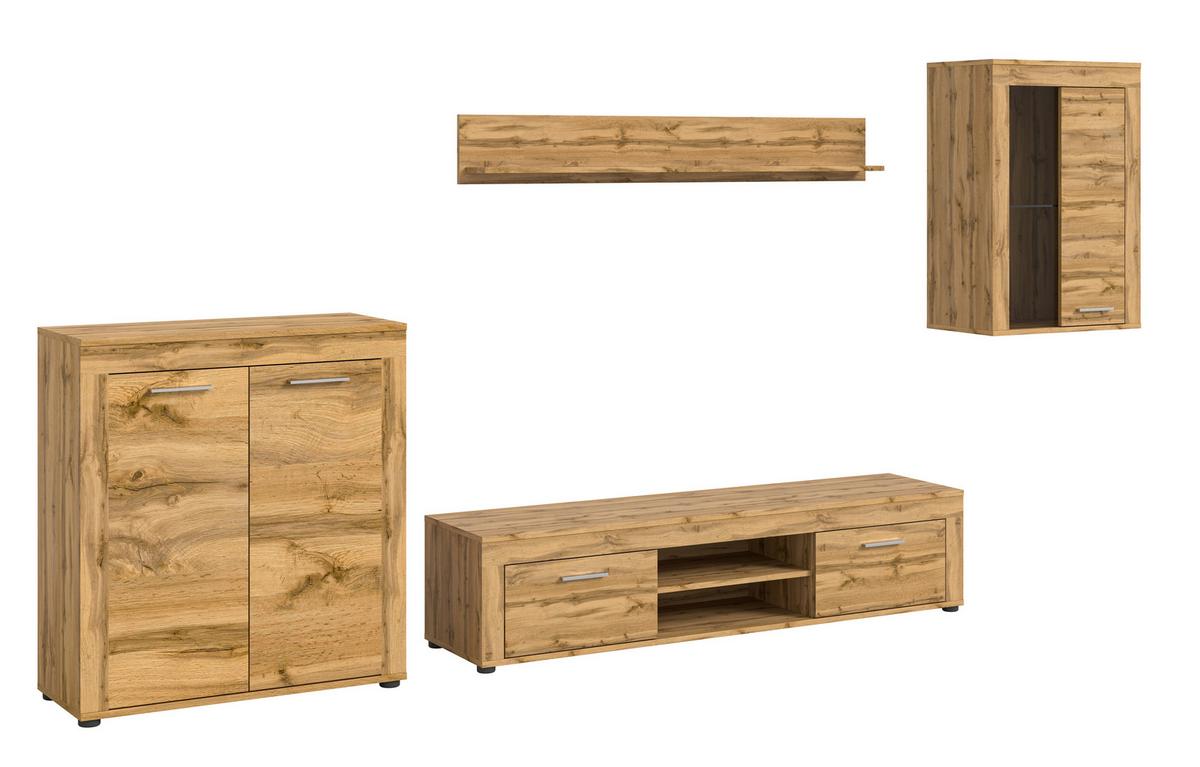 ANSAMBLU MOBILIER CAMERA DE Z JAM - stejar Wotan, Design, sticlă/material pe bază de lemn (330/169/35cm) - Modern Living